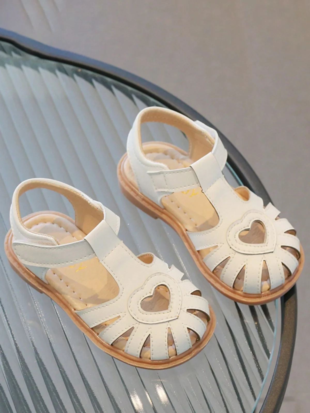 Adorable Girls Heart-Cutout Sandals By Liv and Mia - Image 2