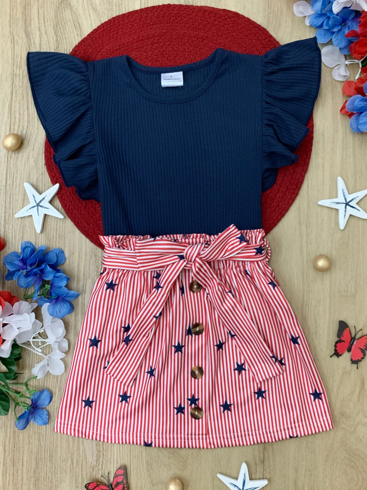 All-American Star Spangled Flutter Top and Skirt Set - Image 4