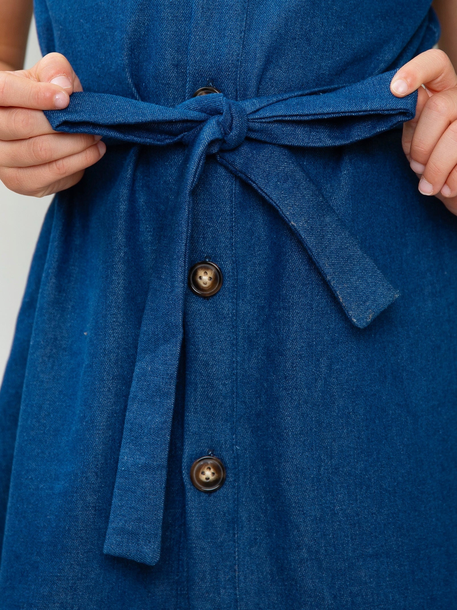 Apple Charm Embroidered Denim Dress - Image 5