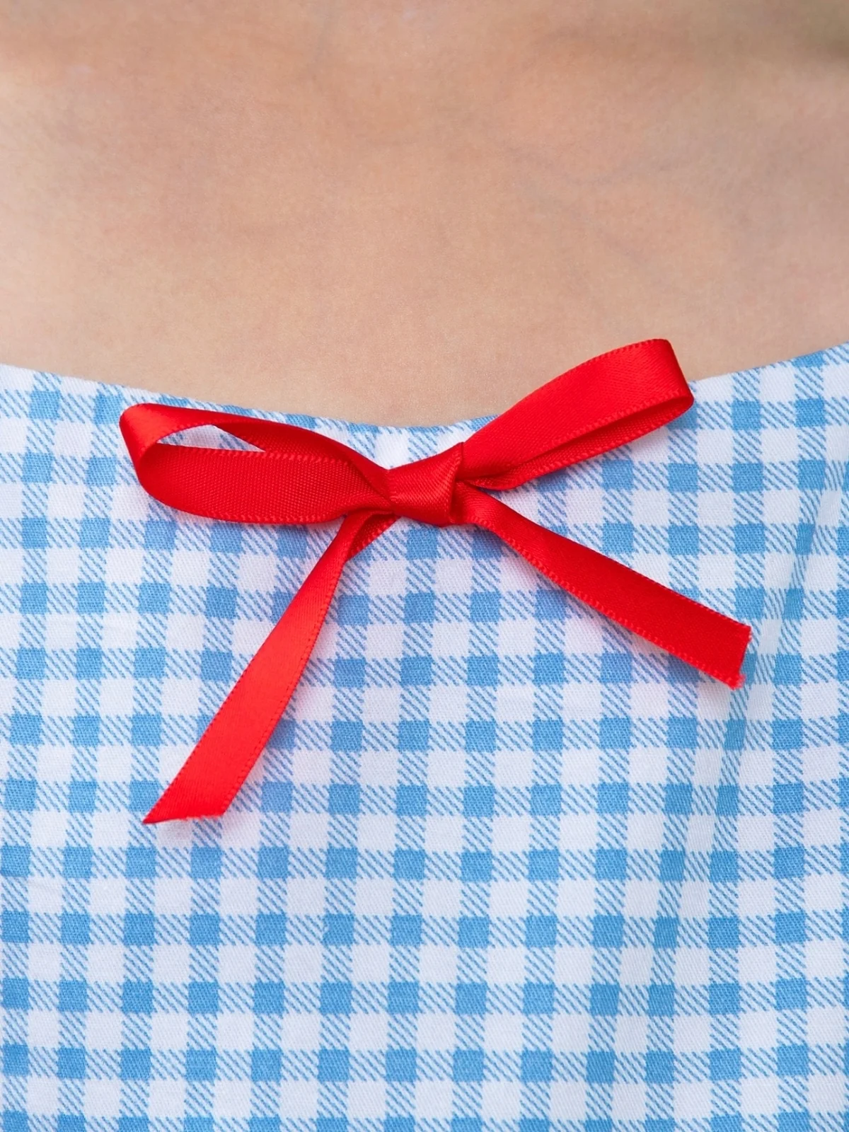 Apple Sweetheart Gingham Puff Sleeve Dress - Image 5