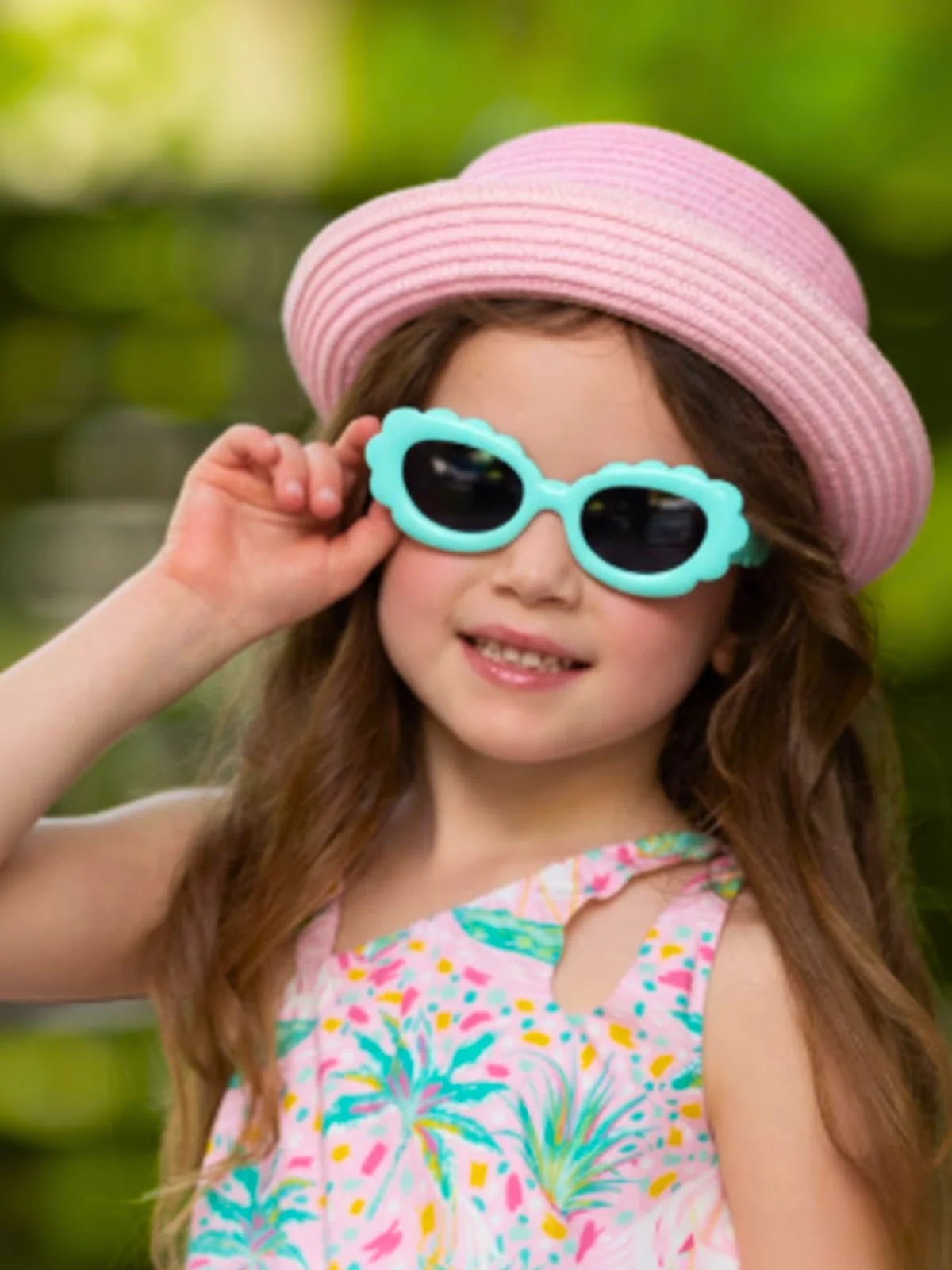 Aqua Sunny Petals Retro Sunglasses - Image 2