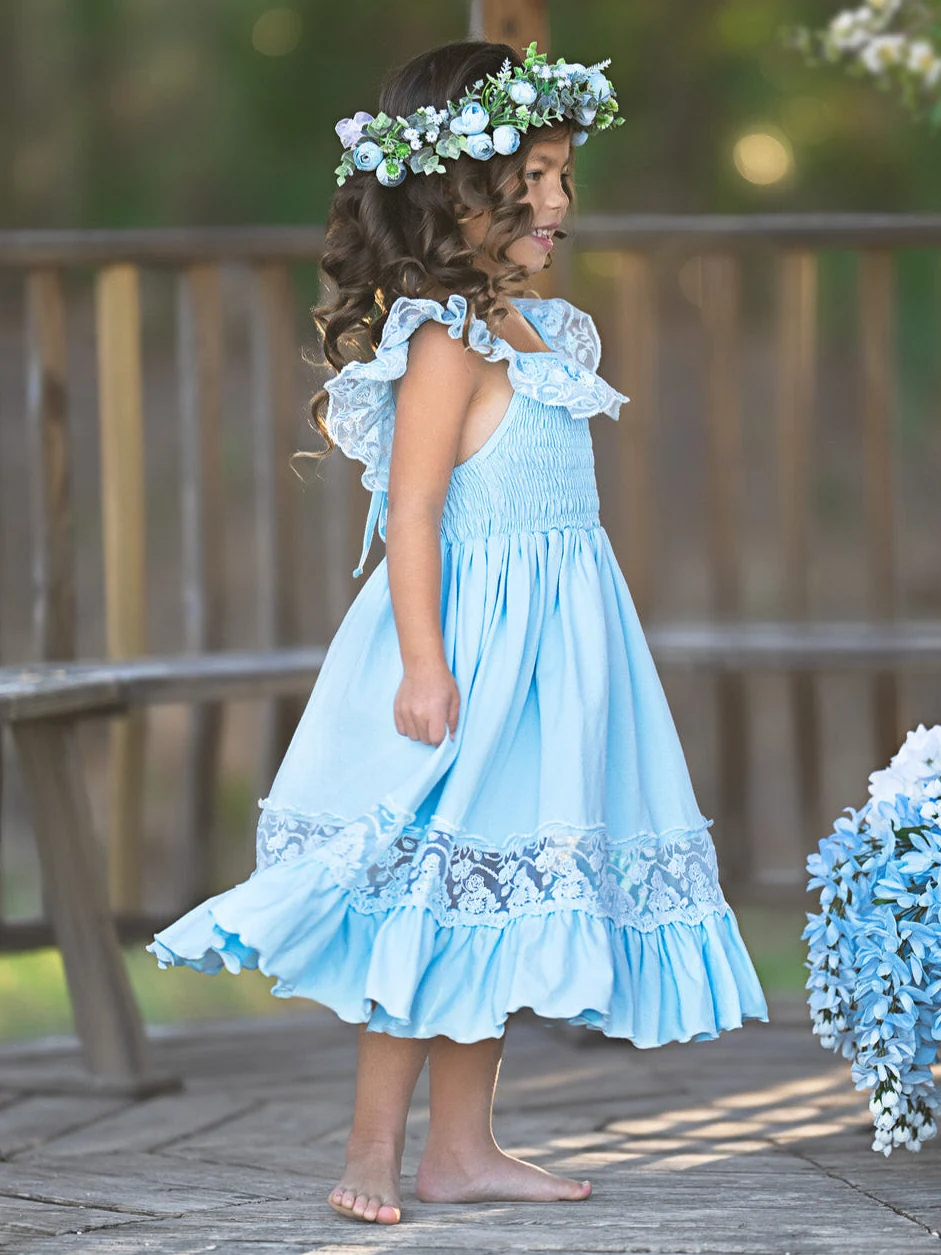 Baby Blue Chic Lace Maxi Dress - Image 8