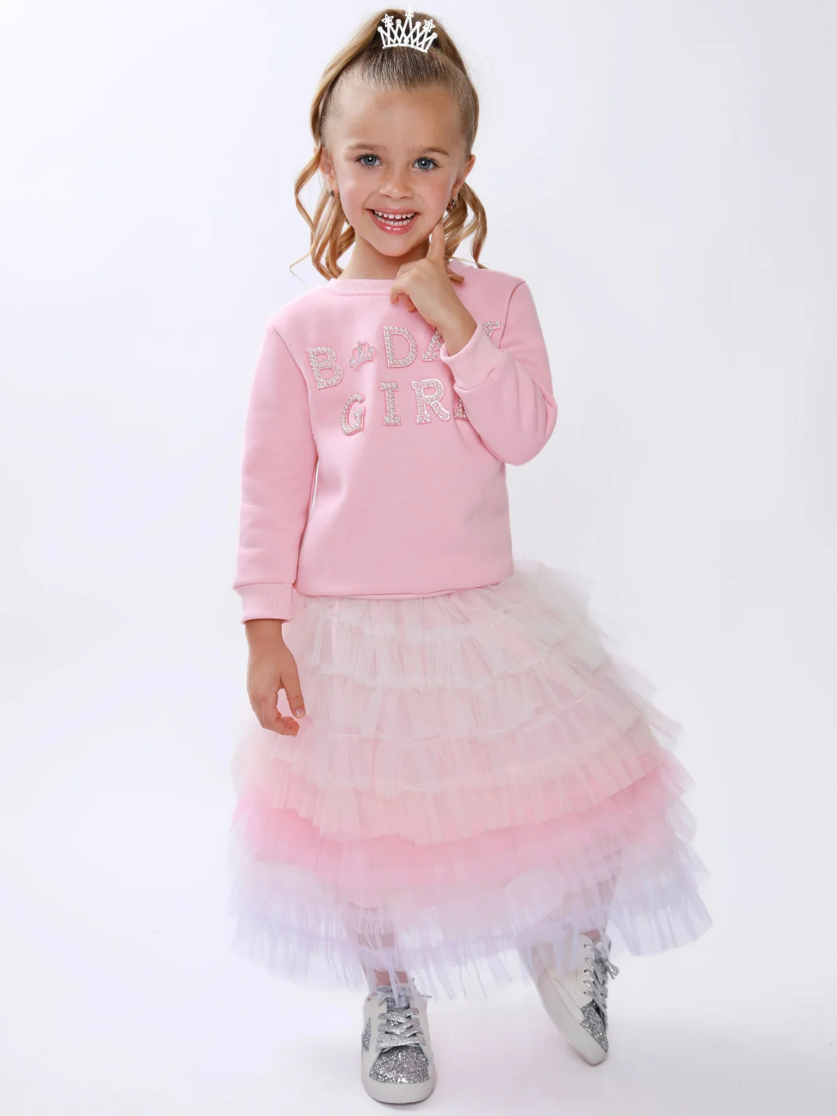 Birthday Girl Princess Pearl Embellished Sweatshirt - Image 5