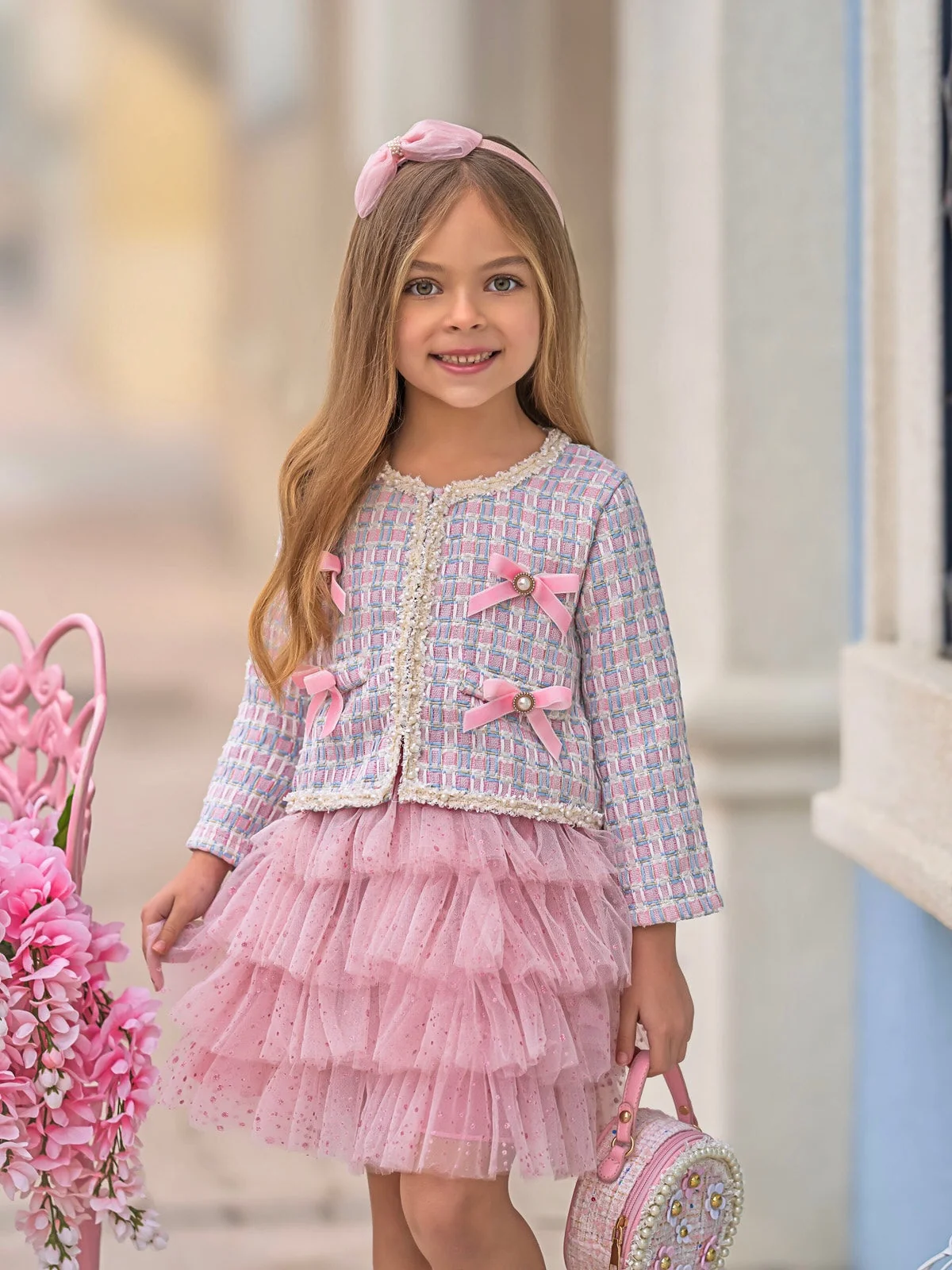 Preppy Ballet Tweed Blazer and Tutu Skirt Set - Image 2