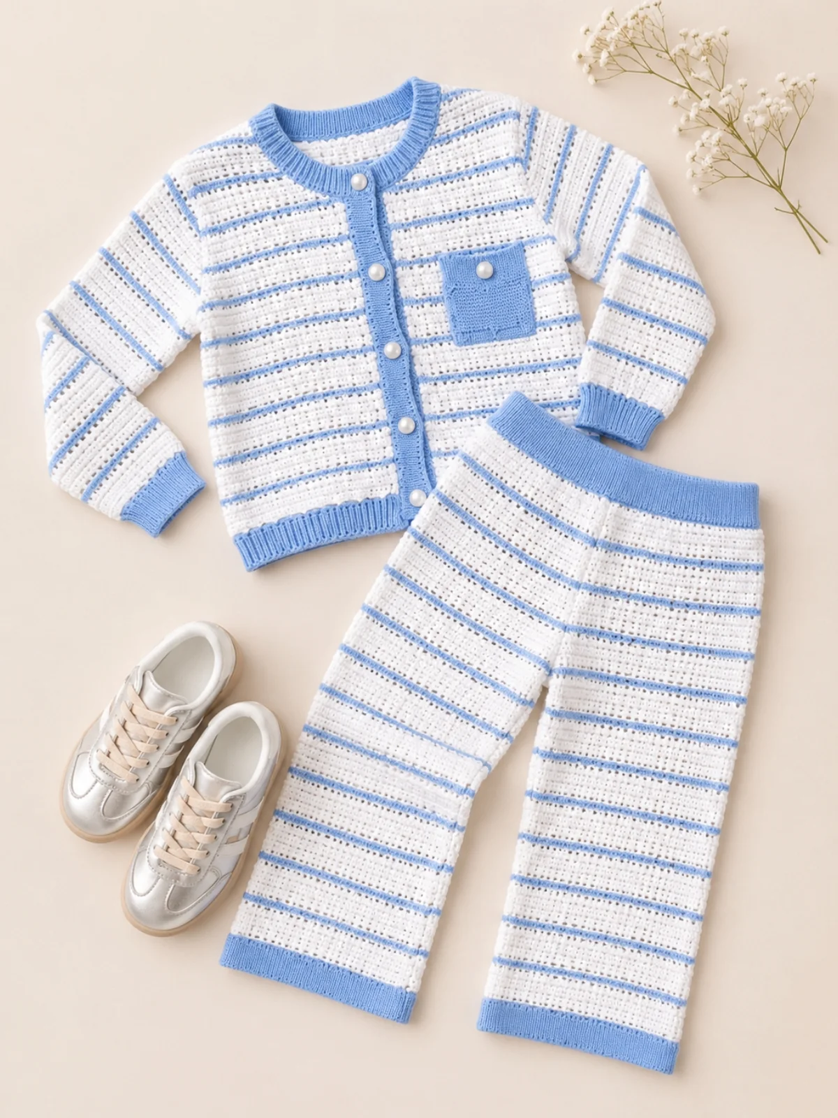 Blue Skies Stripe Knit Top and Pant Set - Image 4