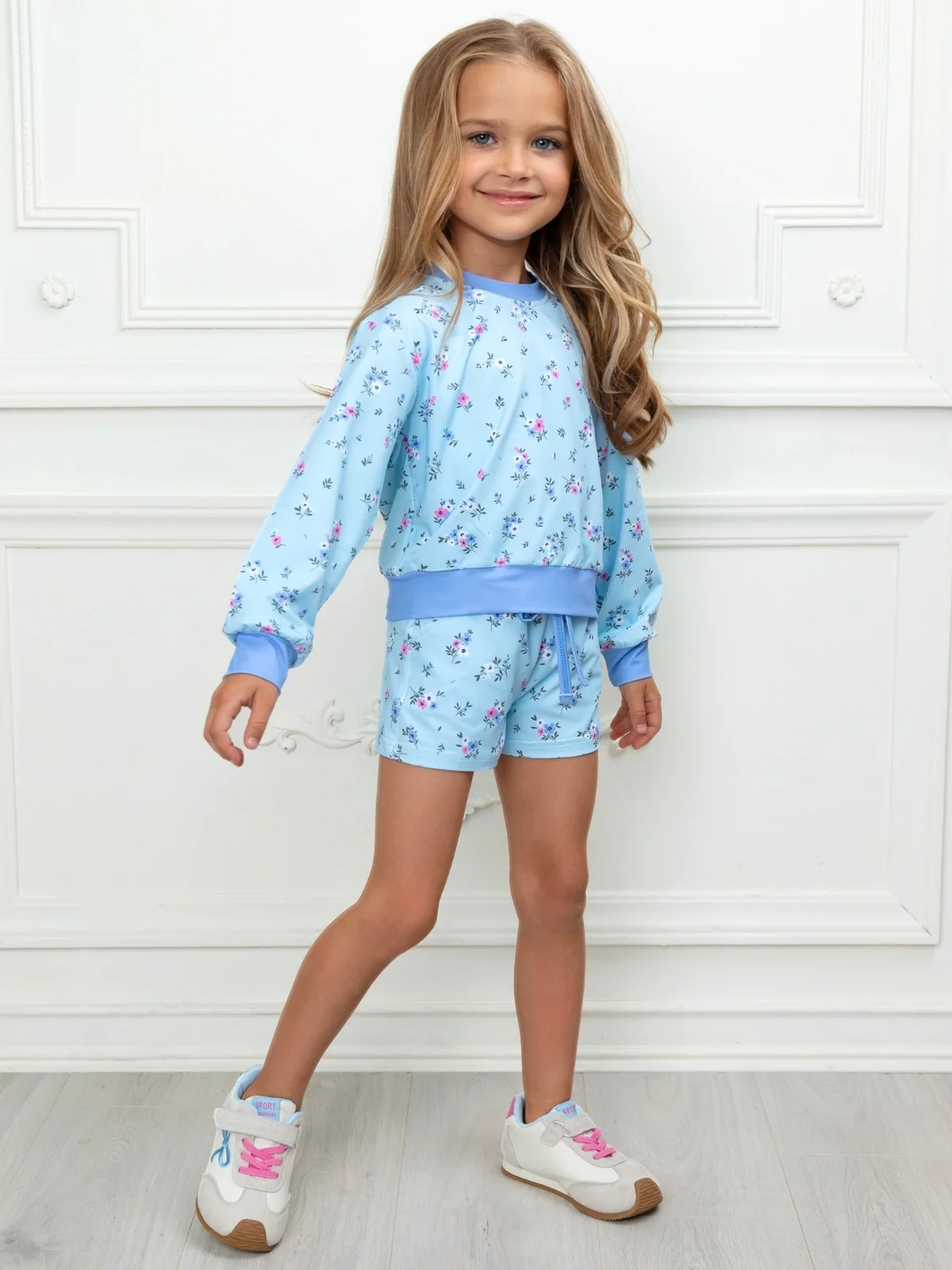 Bluebell Breeze Floral Sweatshirt and Short Set - Image 6