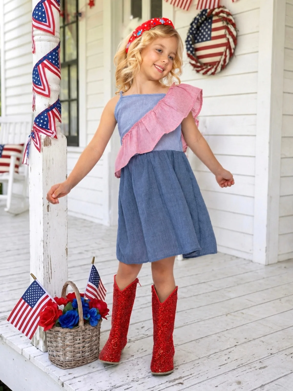 American Breeze Ruffle Chambray Dress - Image 6