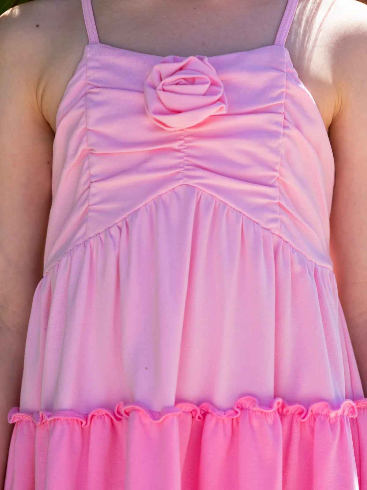 Blushing Pink Ombre Rosette Tiered Dress - Image 2
