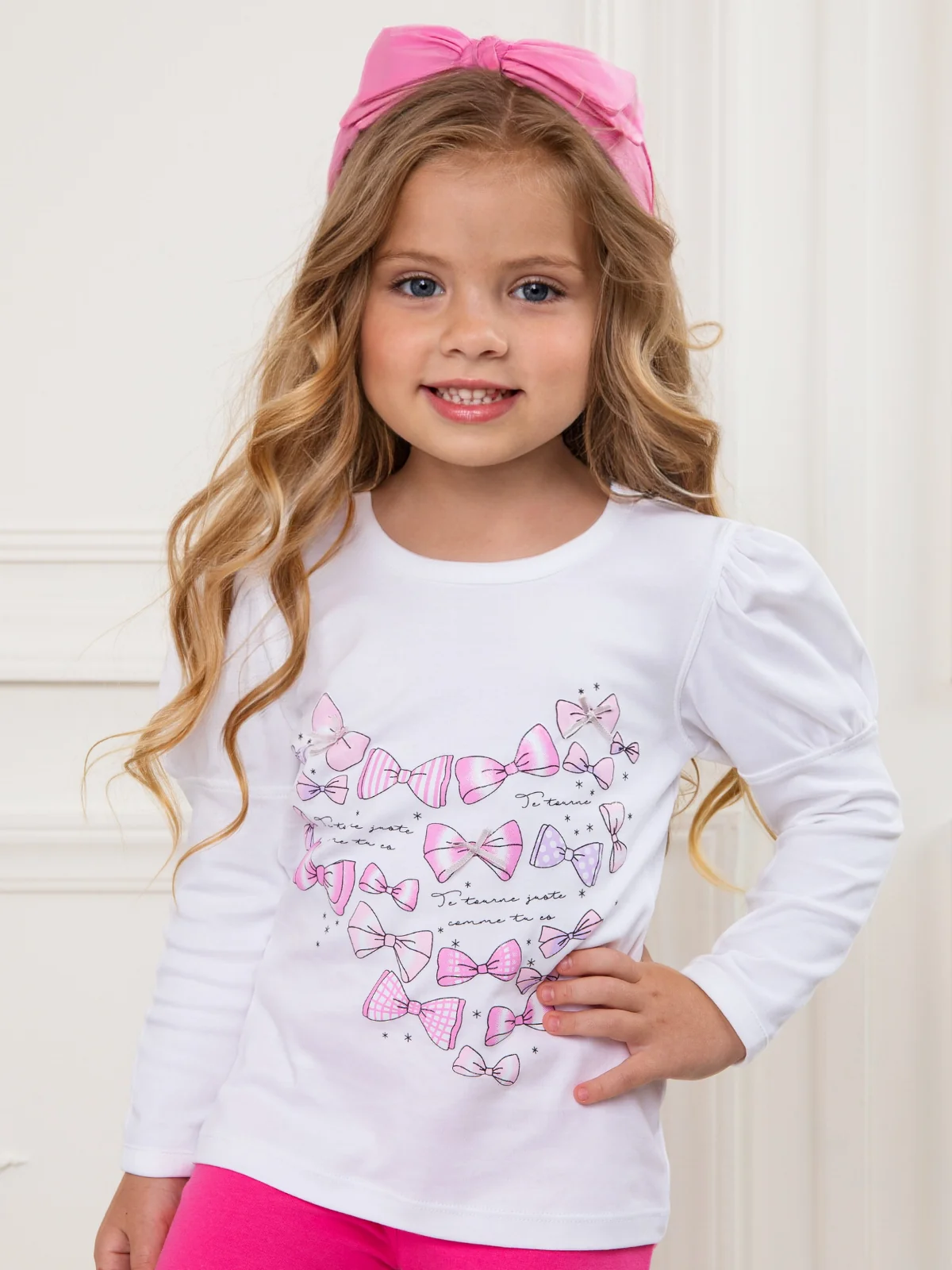 Ribbon Dream Luxe Cotton Heart Print Top
