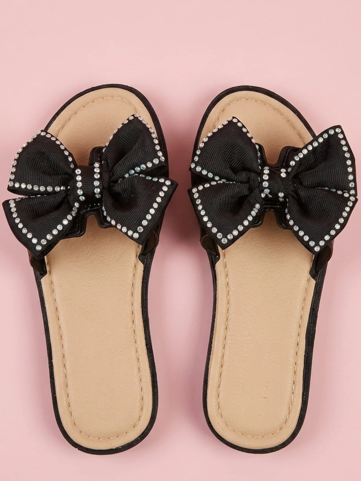 Chic Darling Bow Rhinestone Slip-On Slide Sandal - Image 6