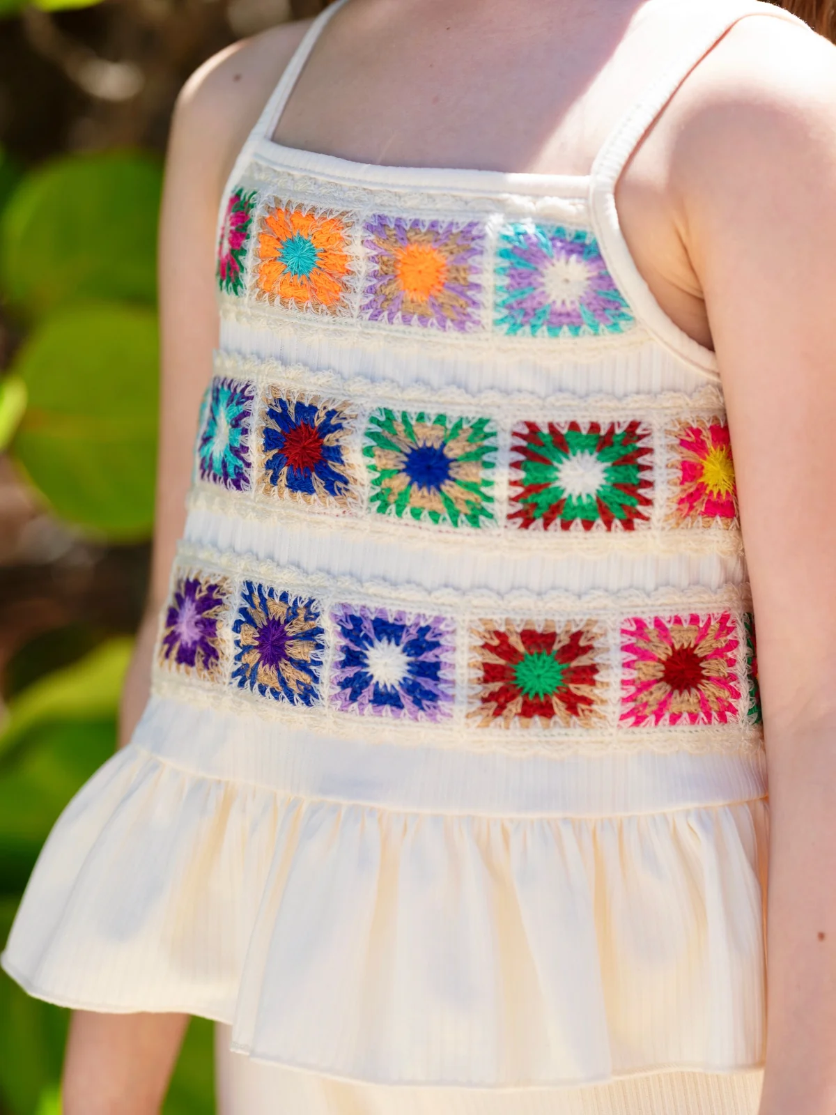 Coastal Cream Crochet Peplum Top and Short Set - Image 5