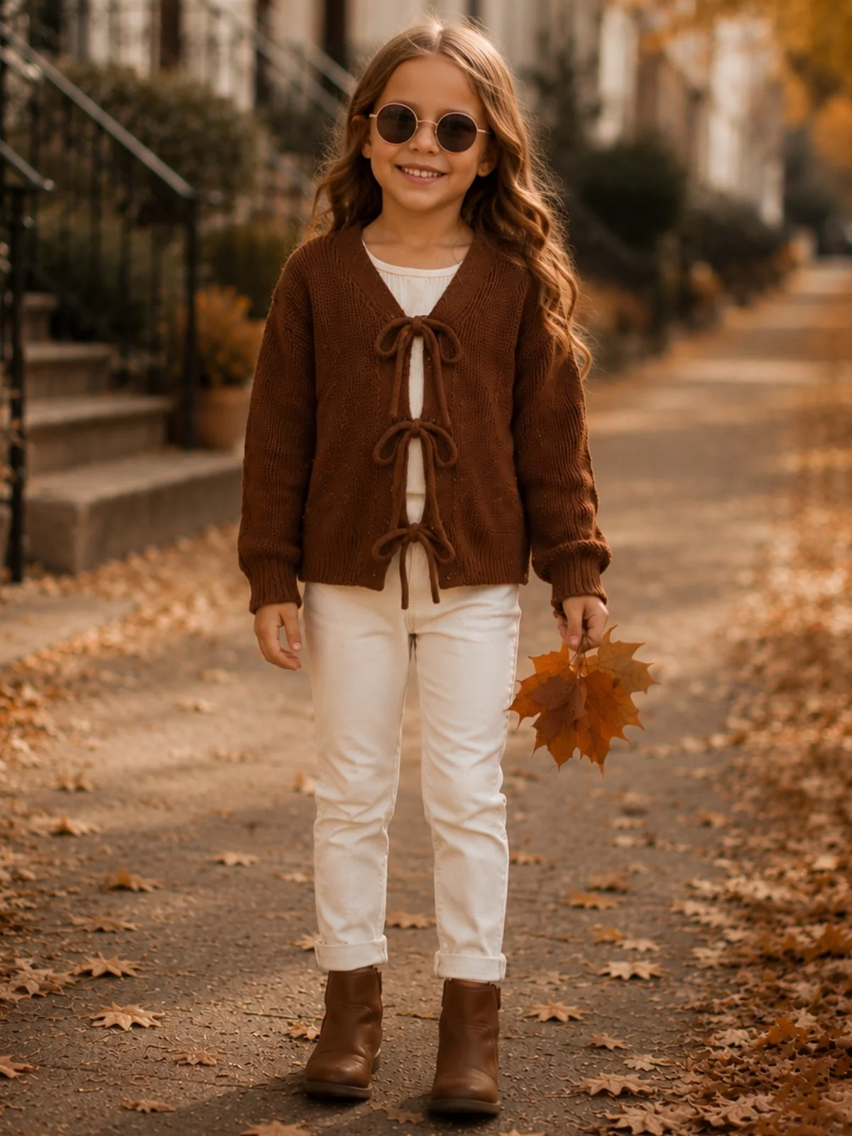 Cocoa Bow Tie Knit Cardigan - Image 3