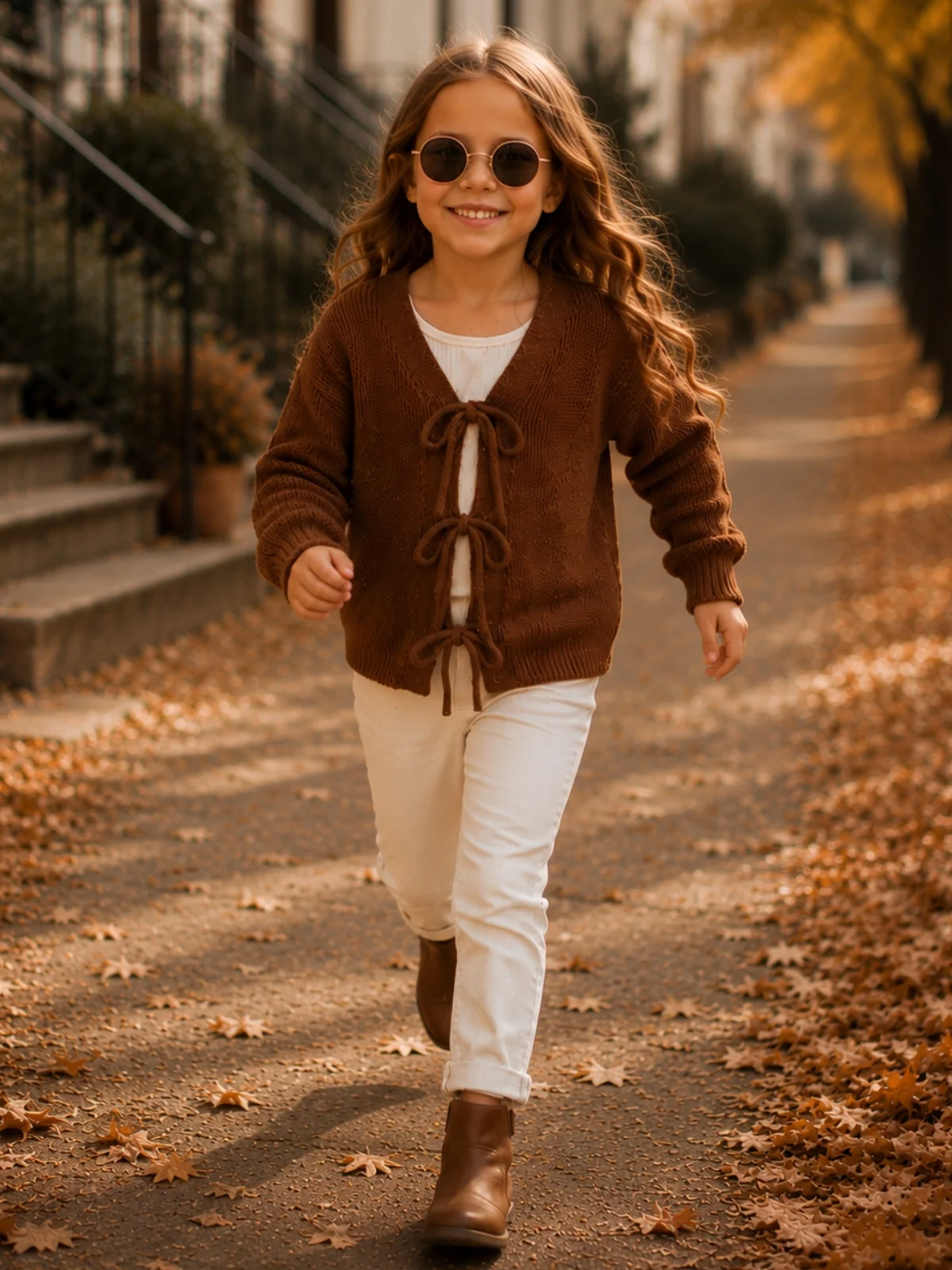 Cocoa Bow Tie Knit Cardigan - Image 4
