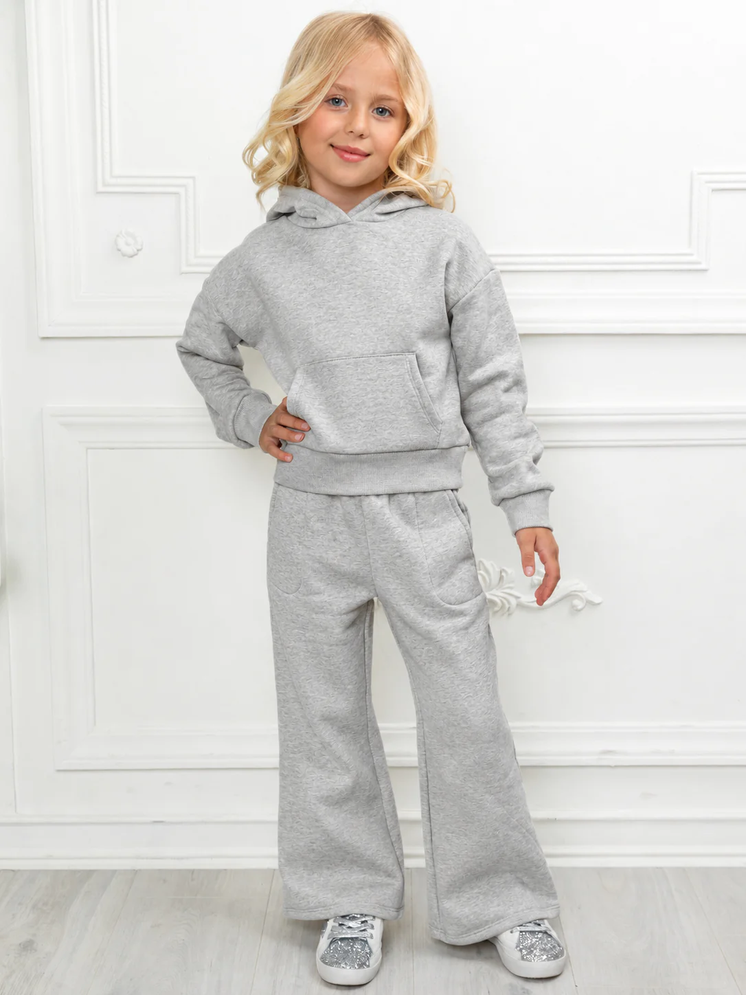 Essential Cozy Fleece Hoodie & Wide-Leg Sweatpant Set - Image 3