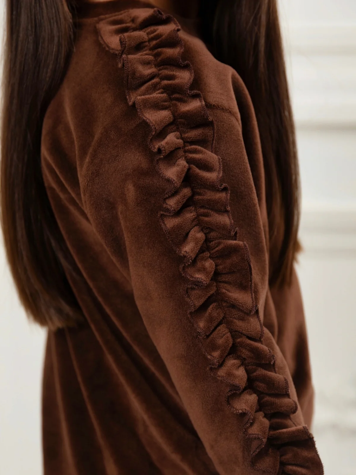 Cozy Luxe Velour Ruffle Top and Jogger Set - Image 3