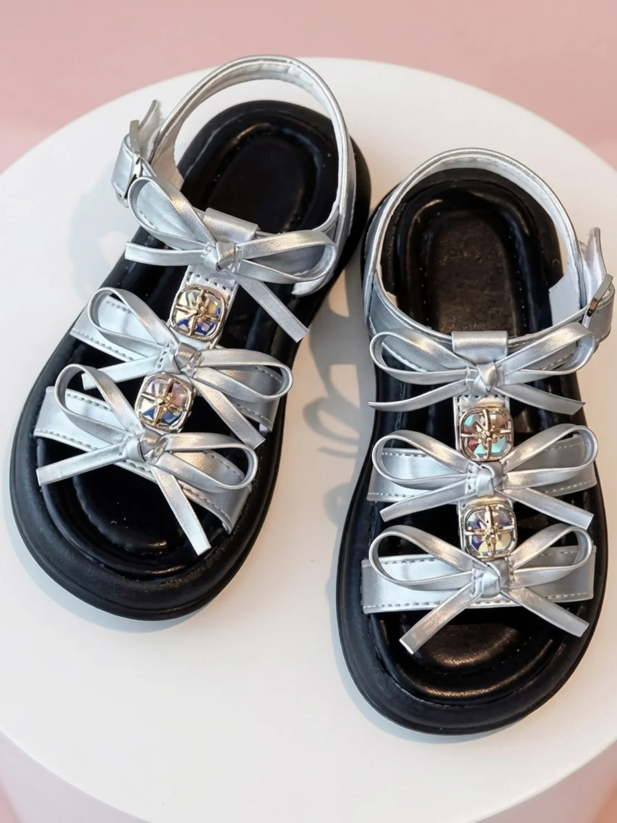 Glam Twist Bow Strappy Gladiator Dress Sandal