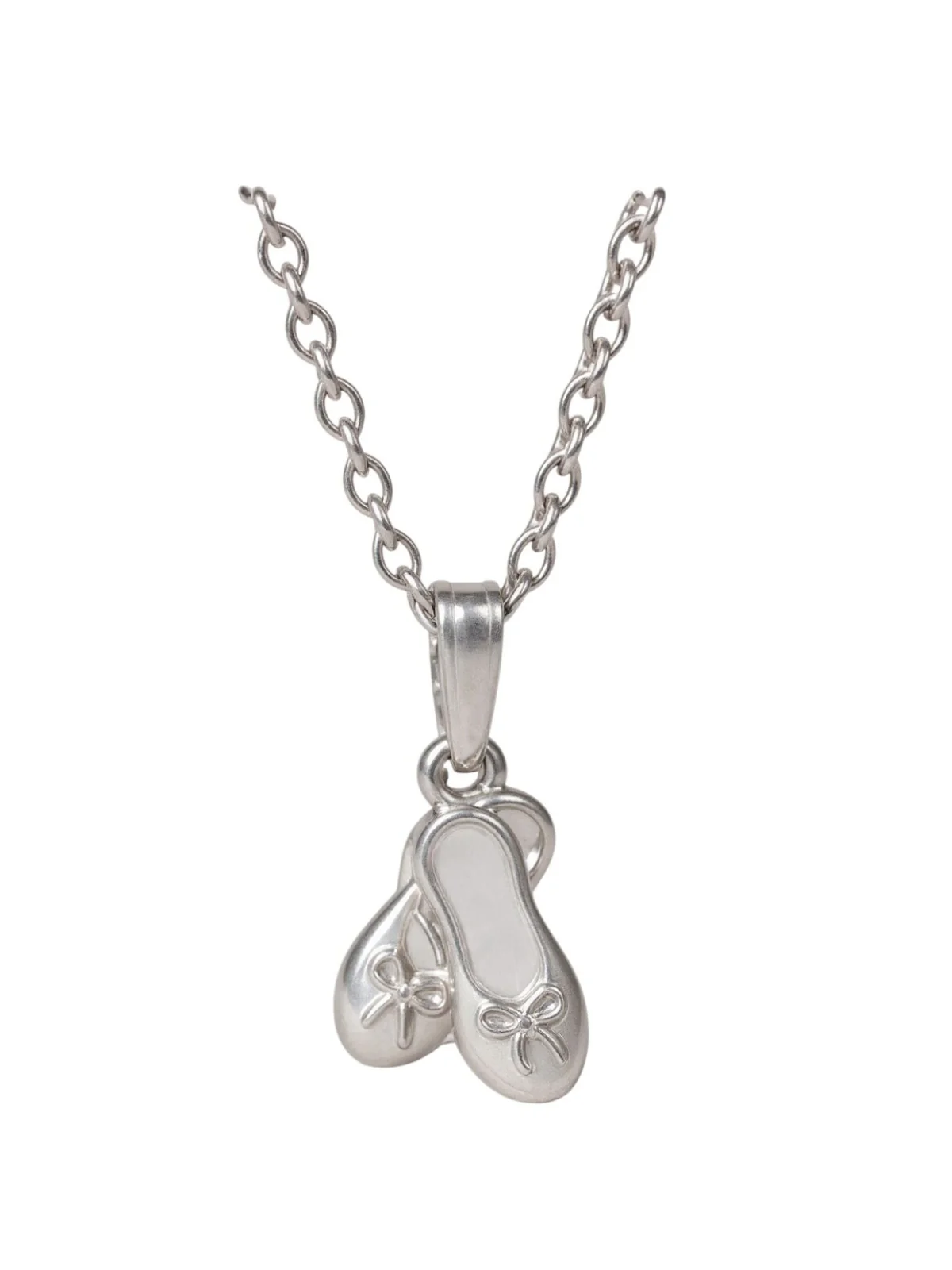 Girls Premium Sterling Silver Ballet Slippers Pendant Necklace