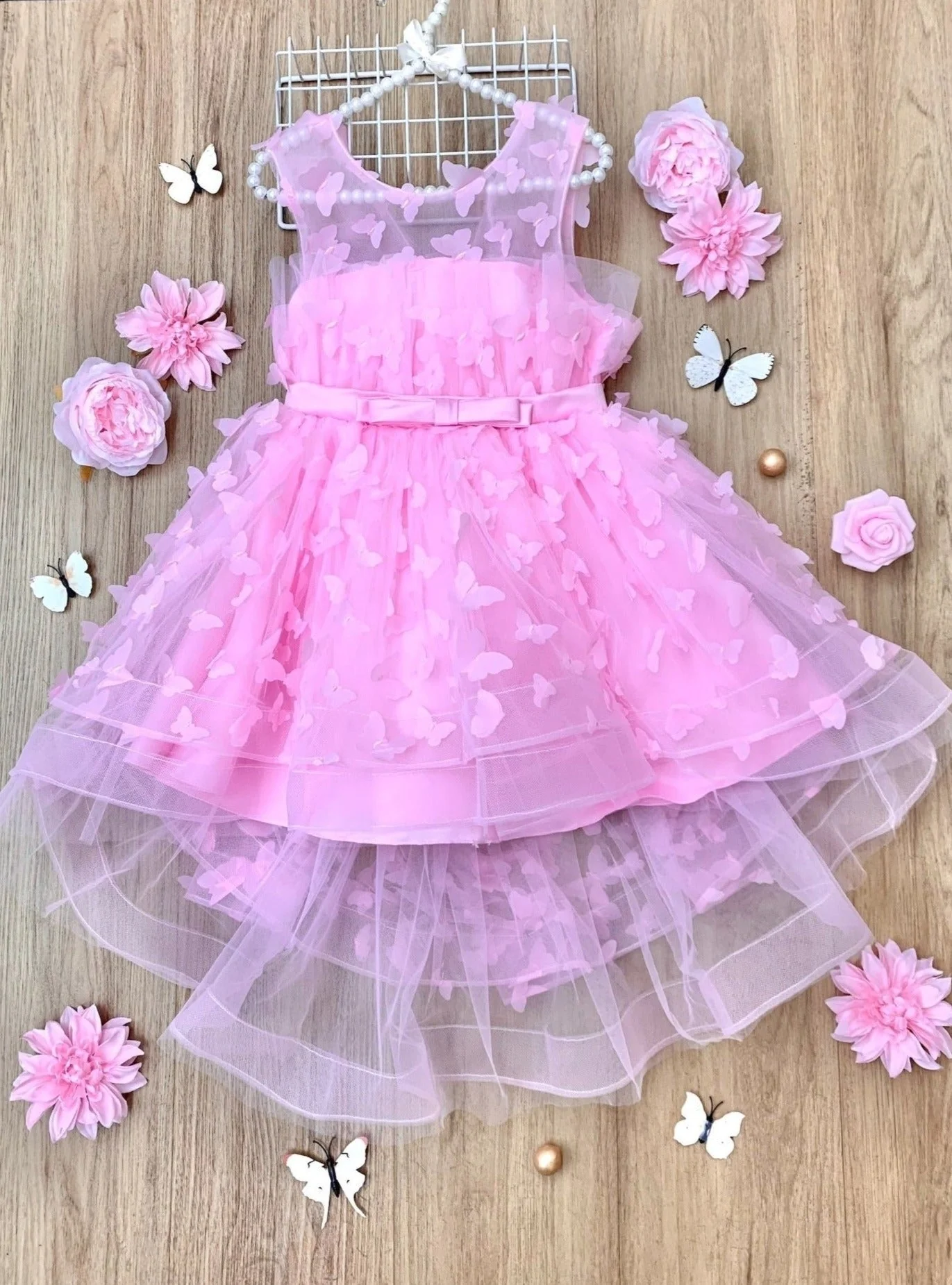 Dreaming With Fairies Pink Butterfly Tulle Dress - Image 2