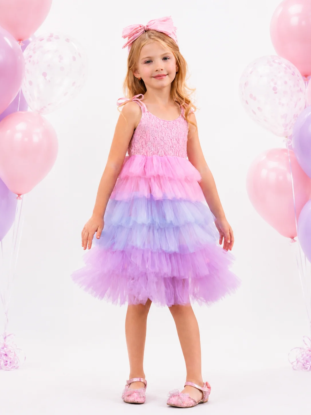 Dreamy Twirl Pastel Rainbow Tutu Dress