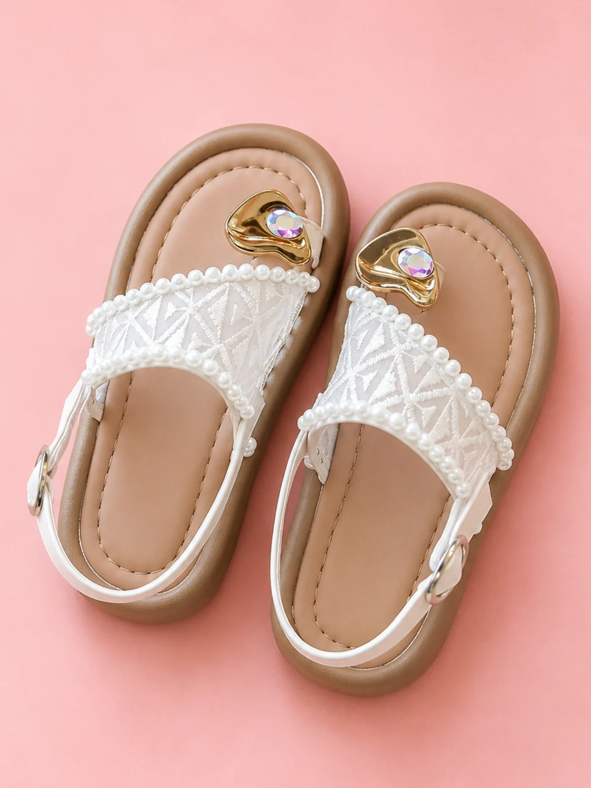 Elegant Summer Pearl Sandals - Image 3