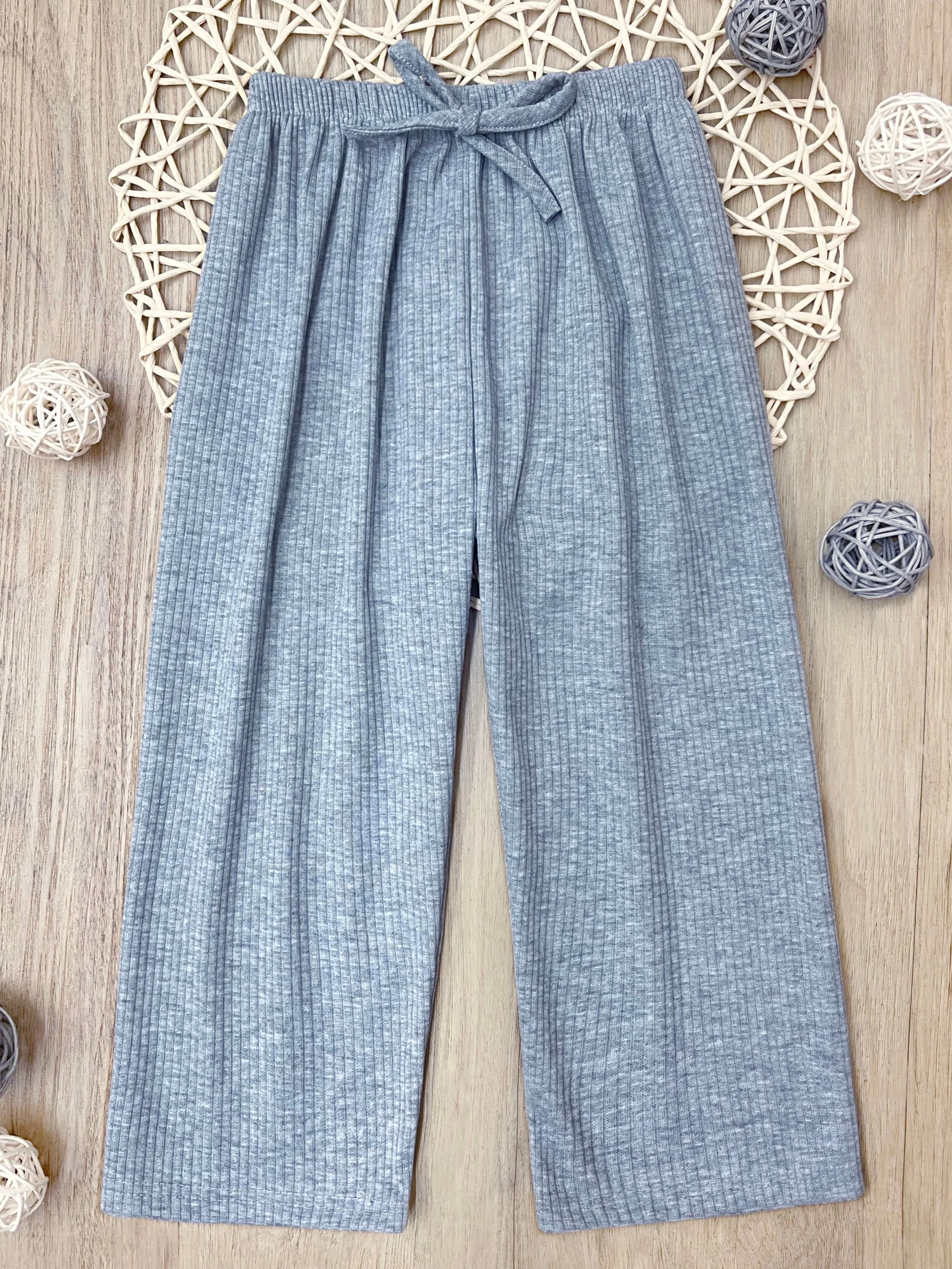 Essentials Ribbed Wide-Leg Pant