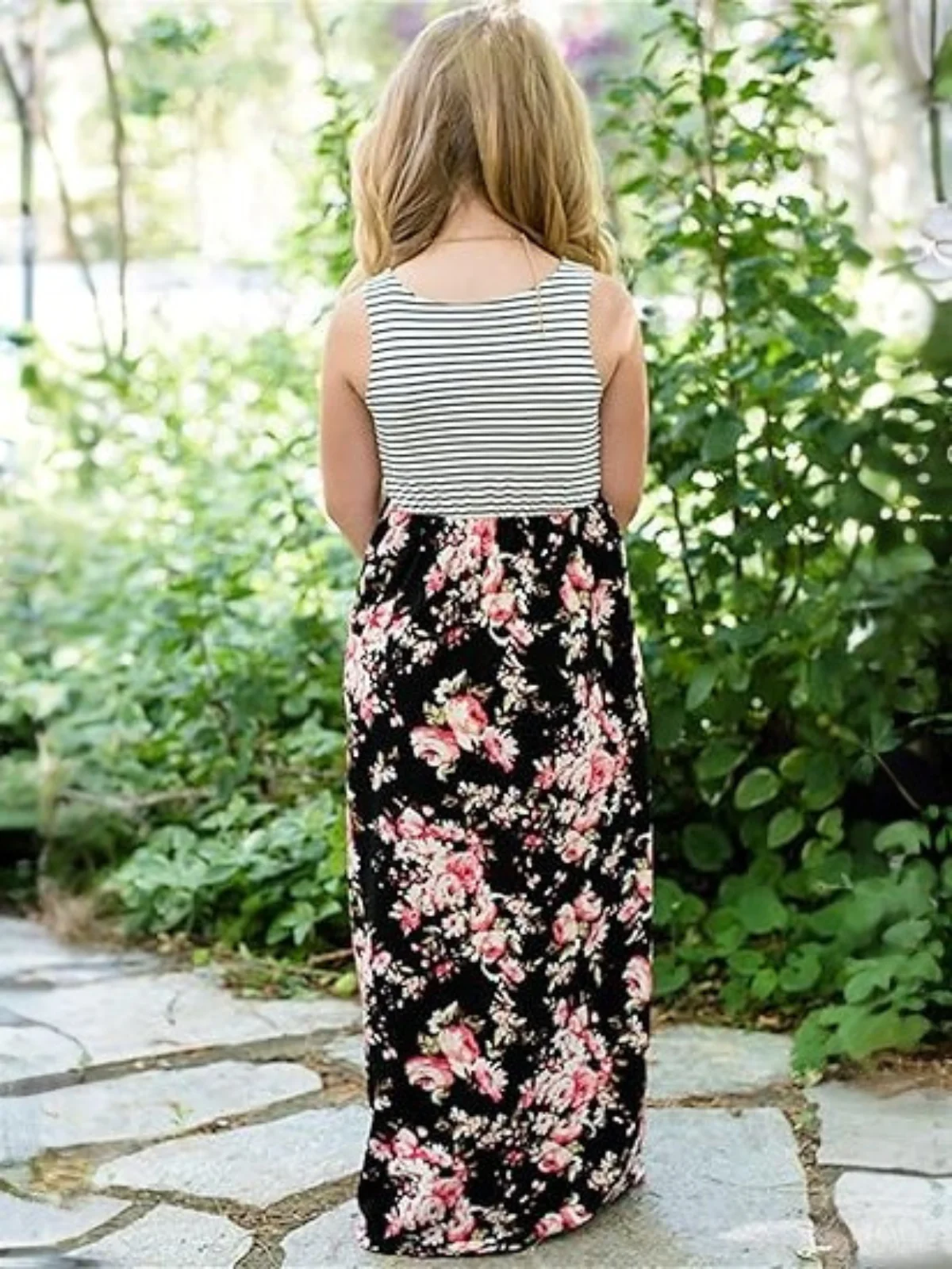 Mommy and Me Floral Besties Sleeveless Maxi Dress - Image 4
