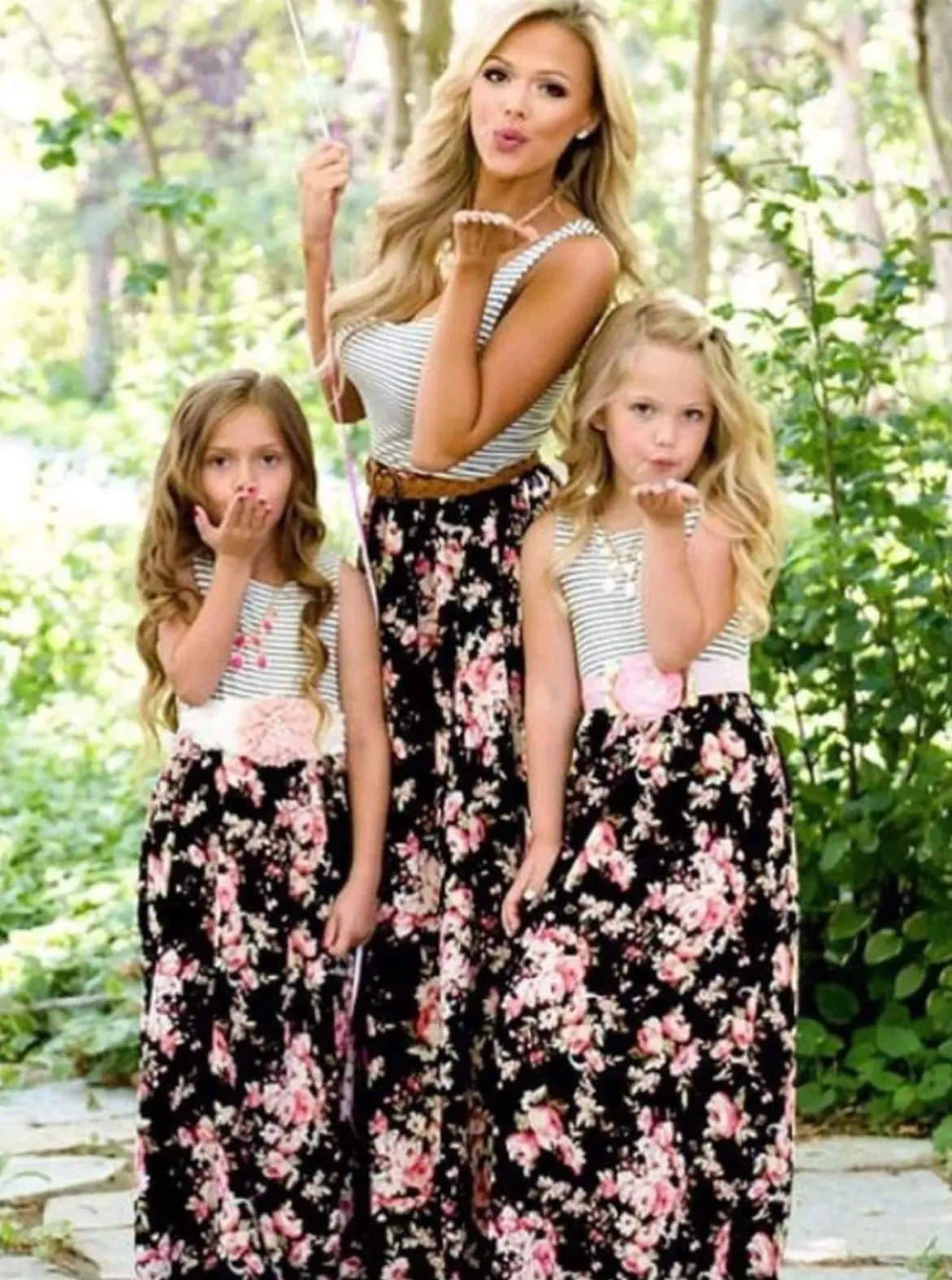 Mommy and Me Floral Besties Sleeveless Maxi Dress - Image 6