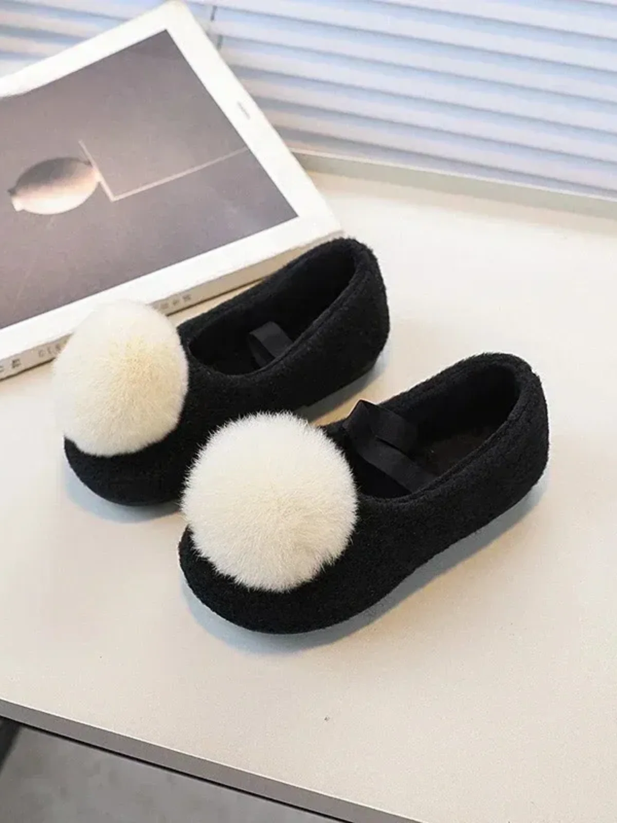 Chic Pom Pom Cozy Ballet Flats - Image 2
