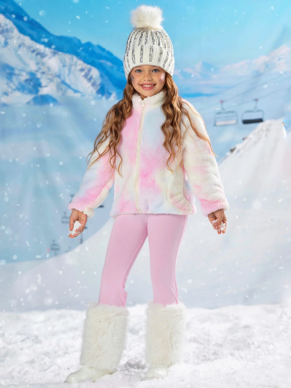 Frosted Unicorn Fleece Zip Jacket - Image 2