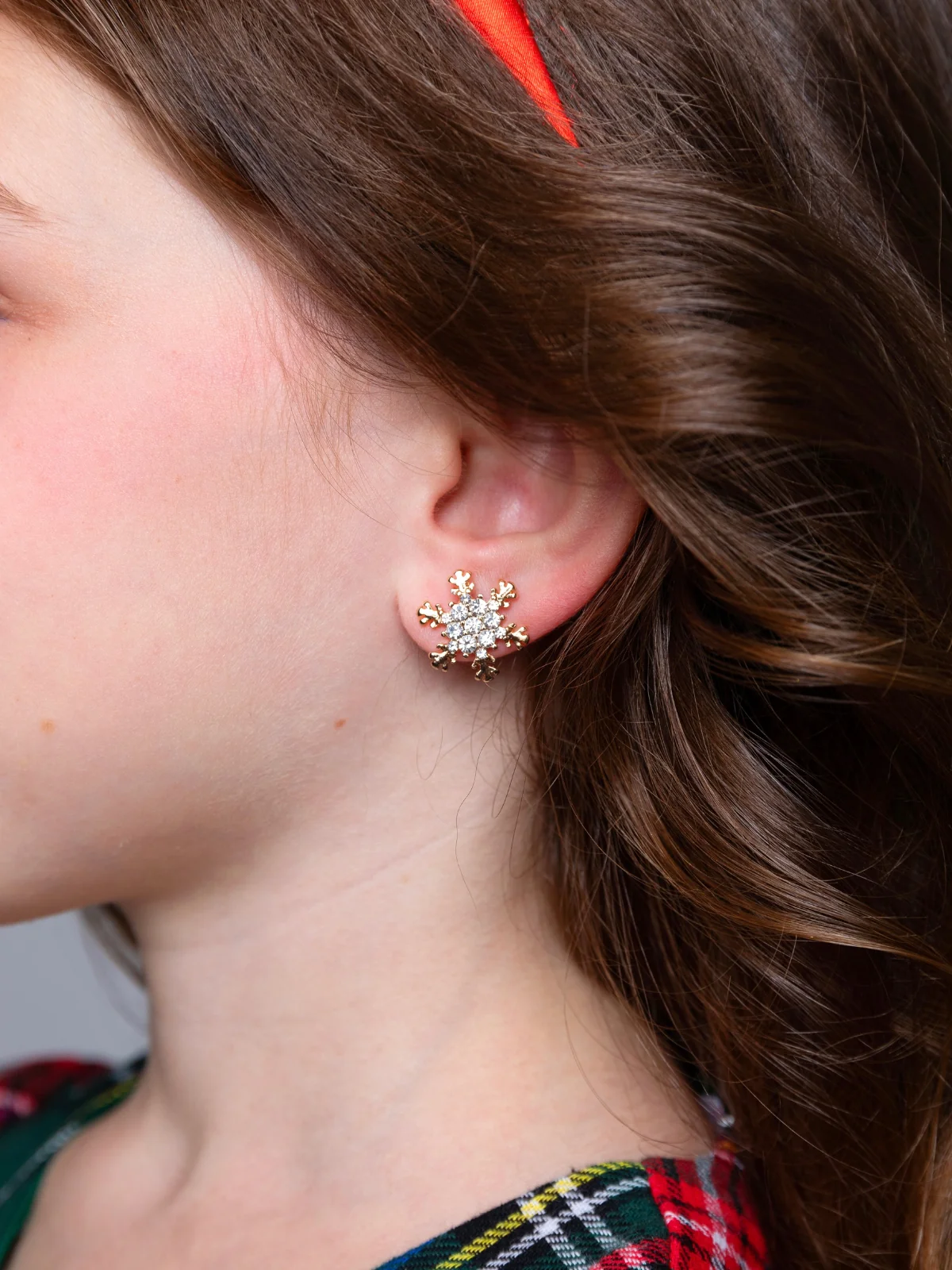 Frosted Sparkle Snowflake Stud Earrings - Image 3
