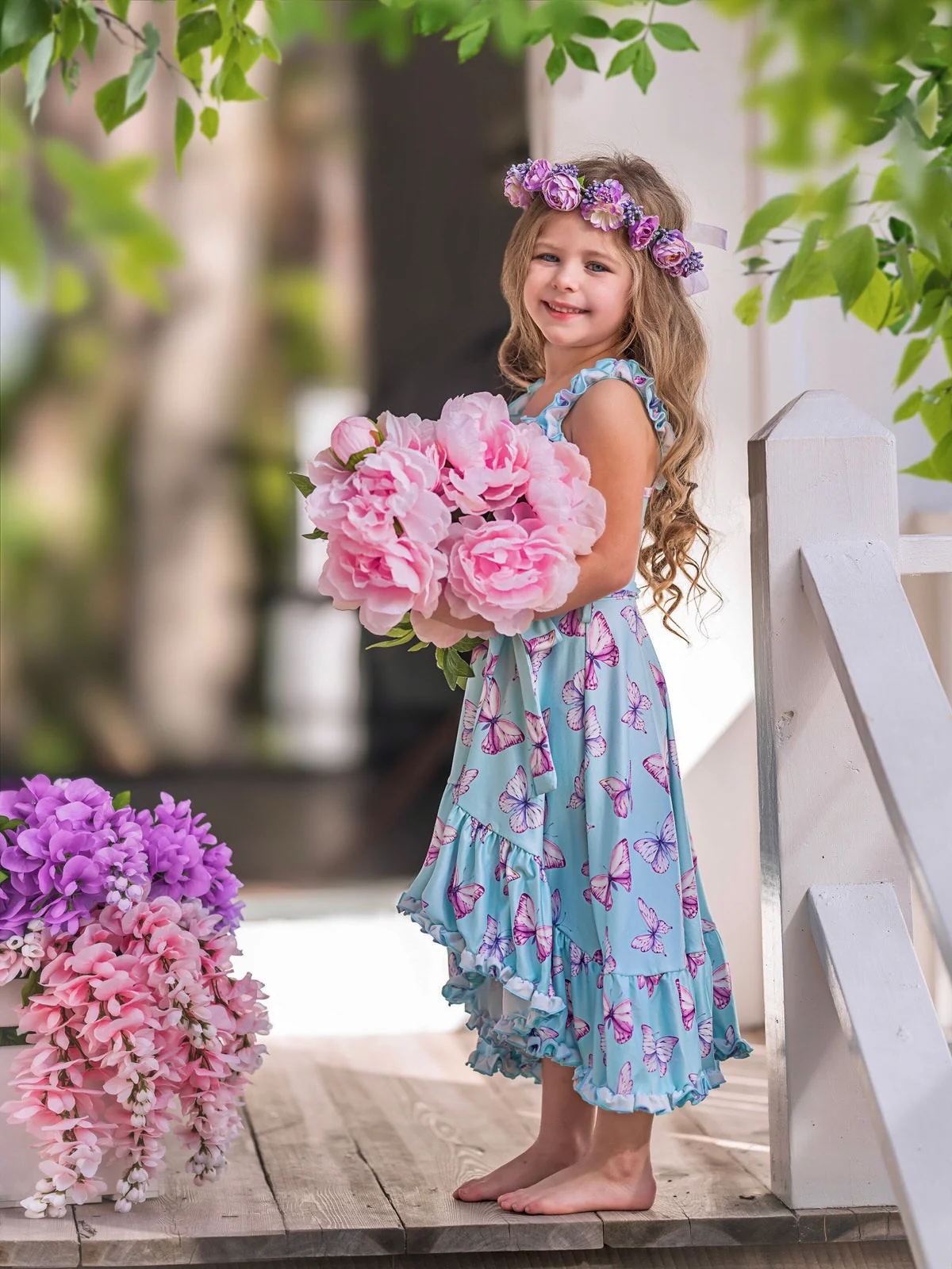 Give Me Butterflies Hi-Lo Ruffle Dress - Image 3