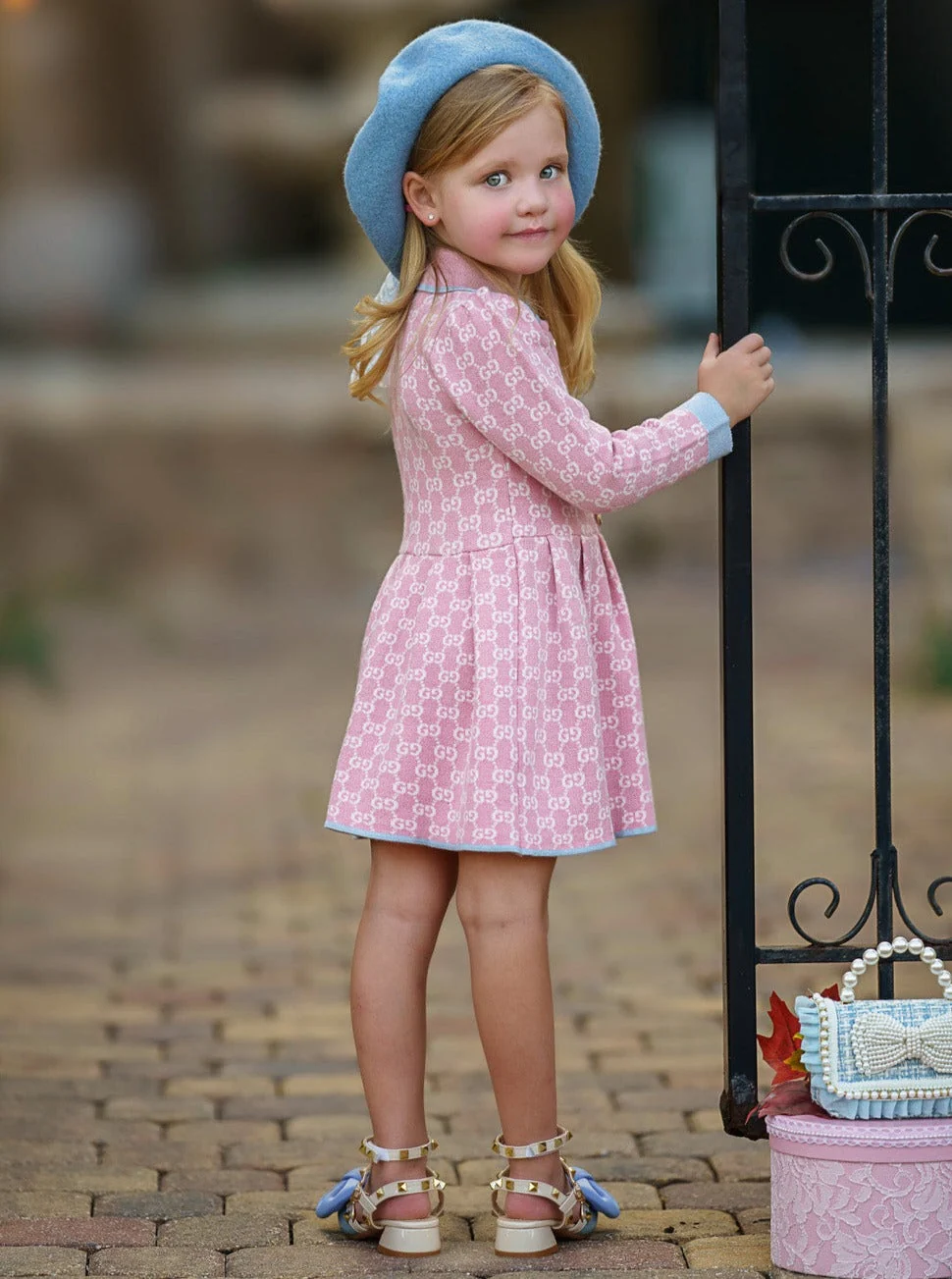 My Little Model Pink Monogram Dress - Image 5