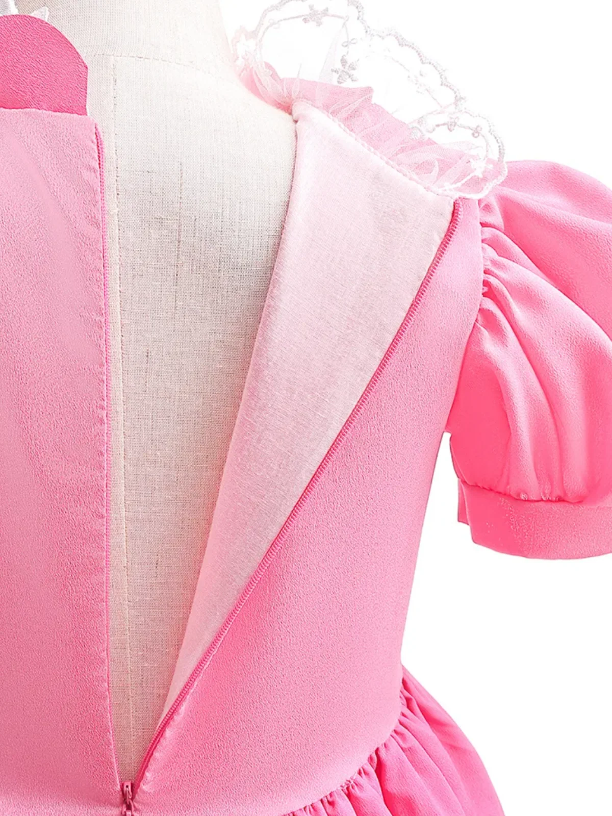 Girls Enchanting Peach Inspired Costume Gown - Image 6