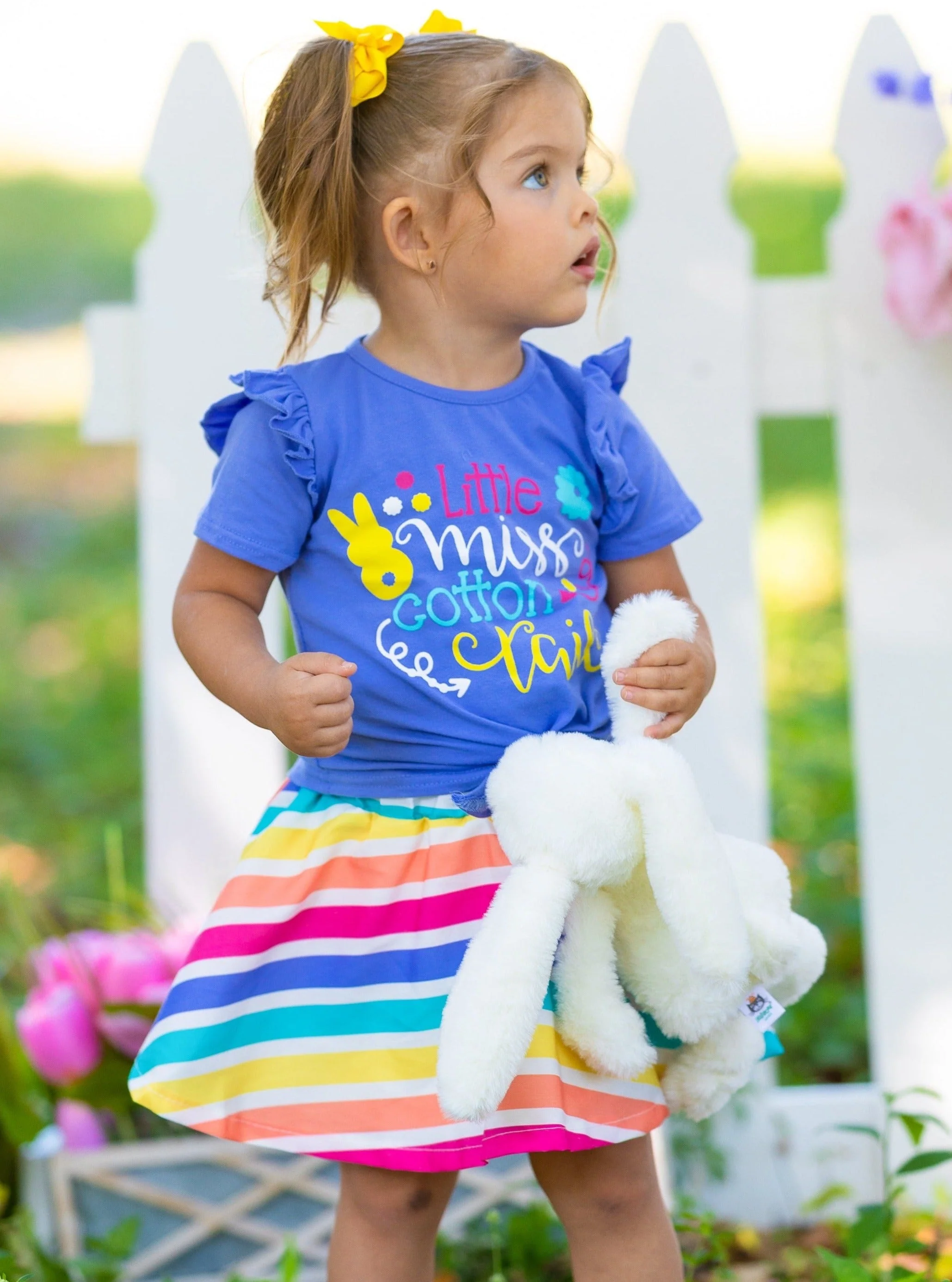 Little Miss Cotton Tail Rainbow Skirt Set - Image 2