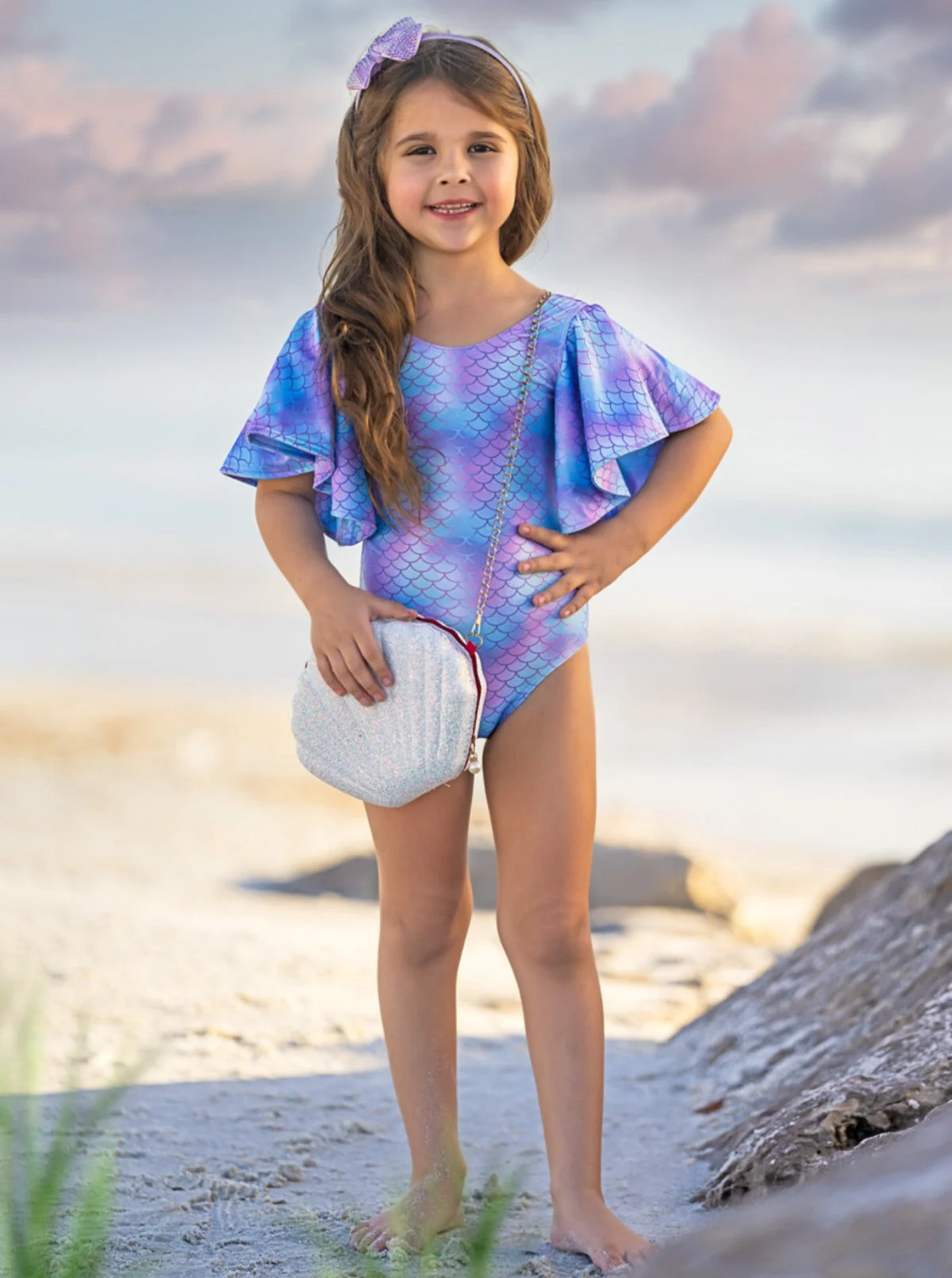 Aqua-Dorable Flare Sleeve One Piece Swimsuit - Image 3