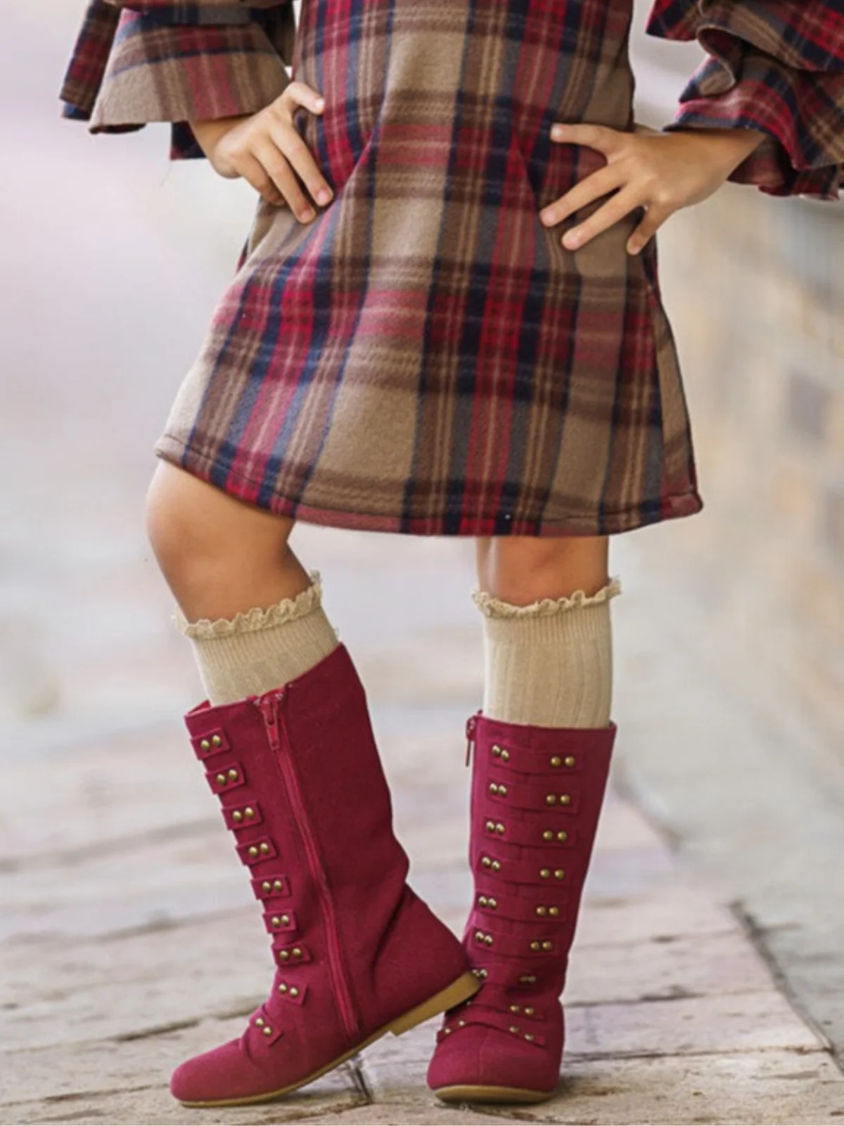 Military Style Studded Boots By Liv and Mia - Image 2
