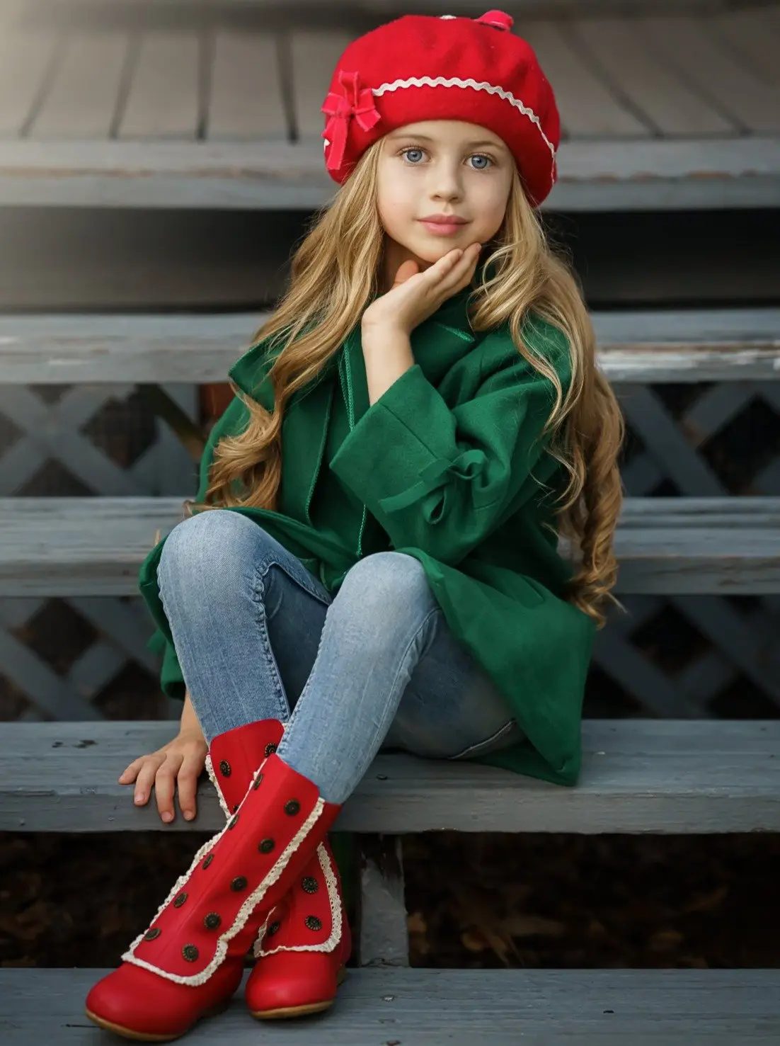 Military Style Lace Ruffle Trimmed Boots By Liv and Mia - Image 2