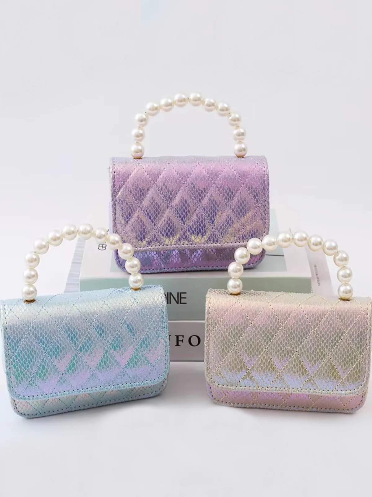 Sparkling Pearl Handle Crossbody Bag by Liv and Mia