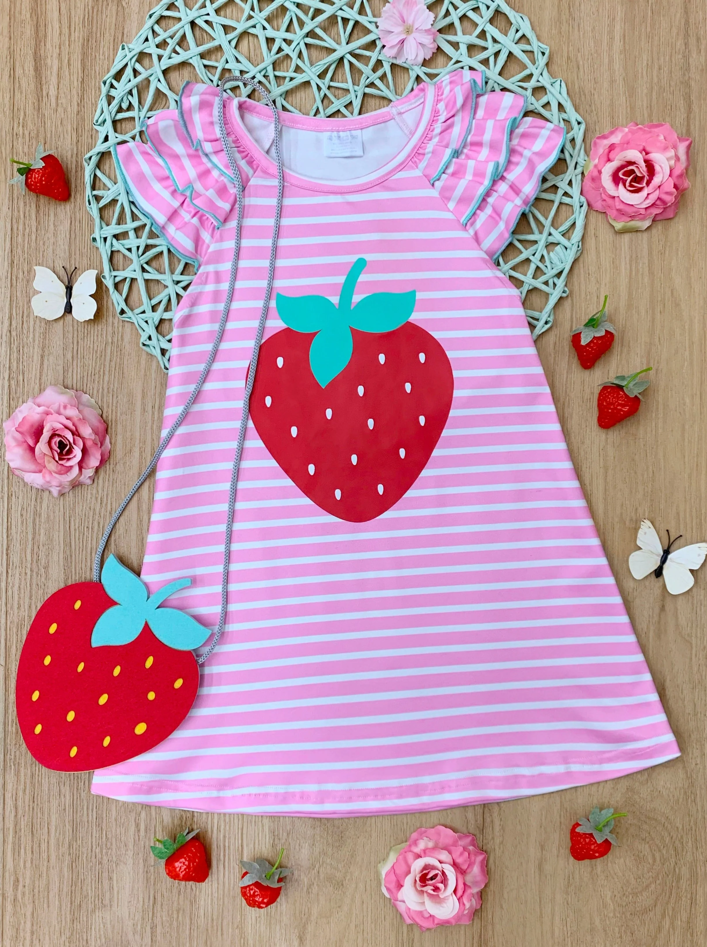 Strawberry Cutie Summer Dress and Purse Set - Image 3