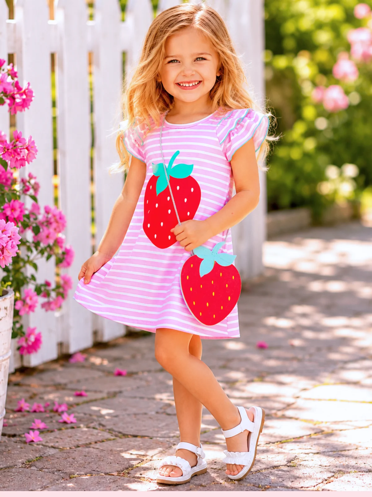 Strawberry Cutie Summer Dress and Purse Set - Image 4