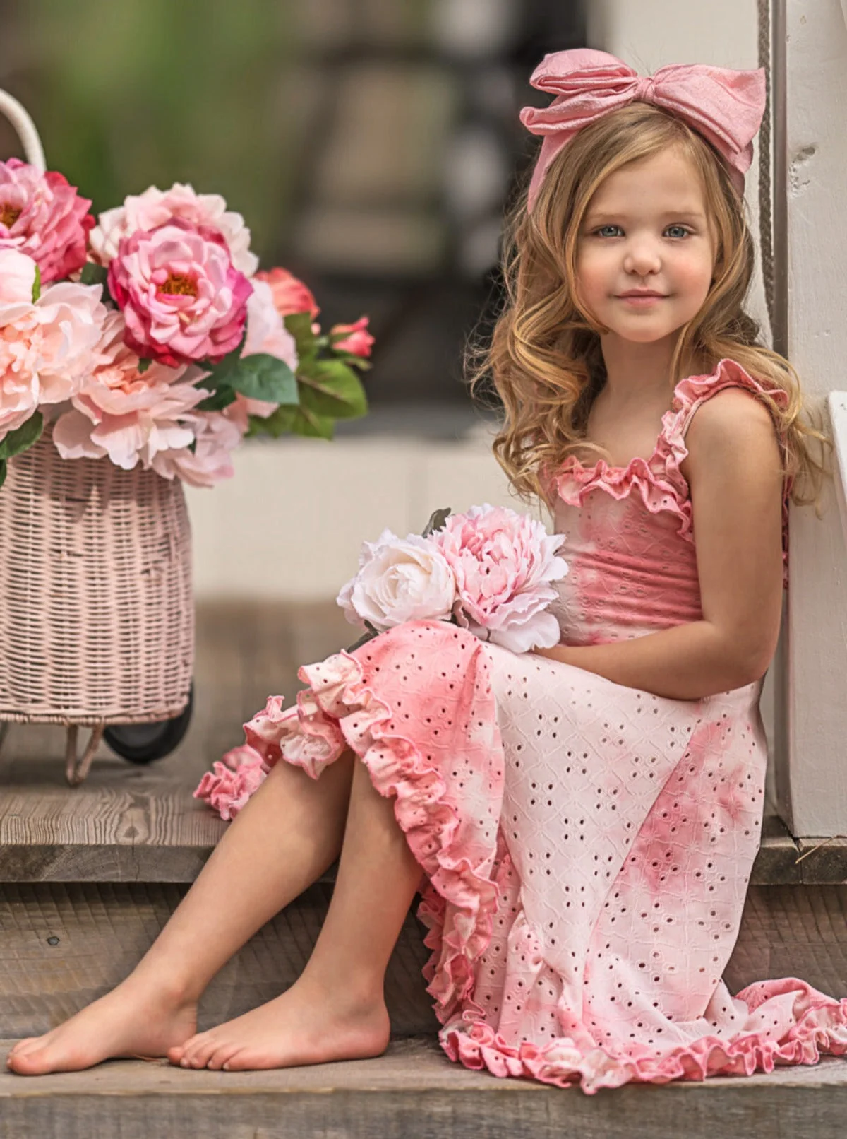 Cool-Girl Summer Tie-Dye Hi-Lo Ruffle Dress - Image 3