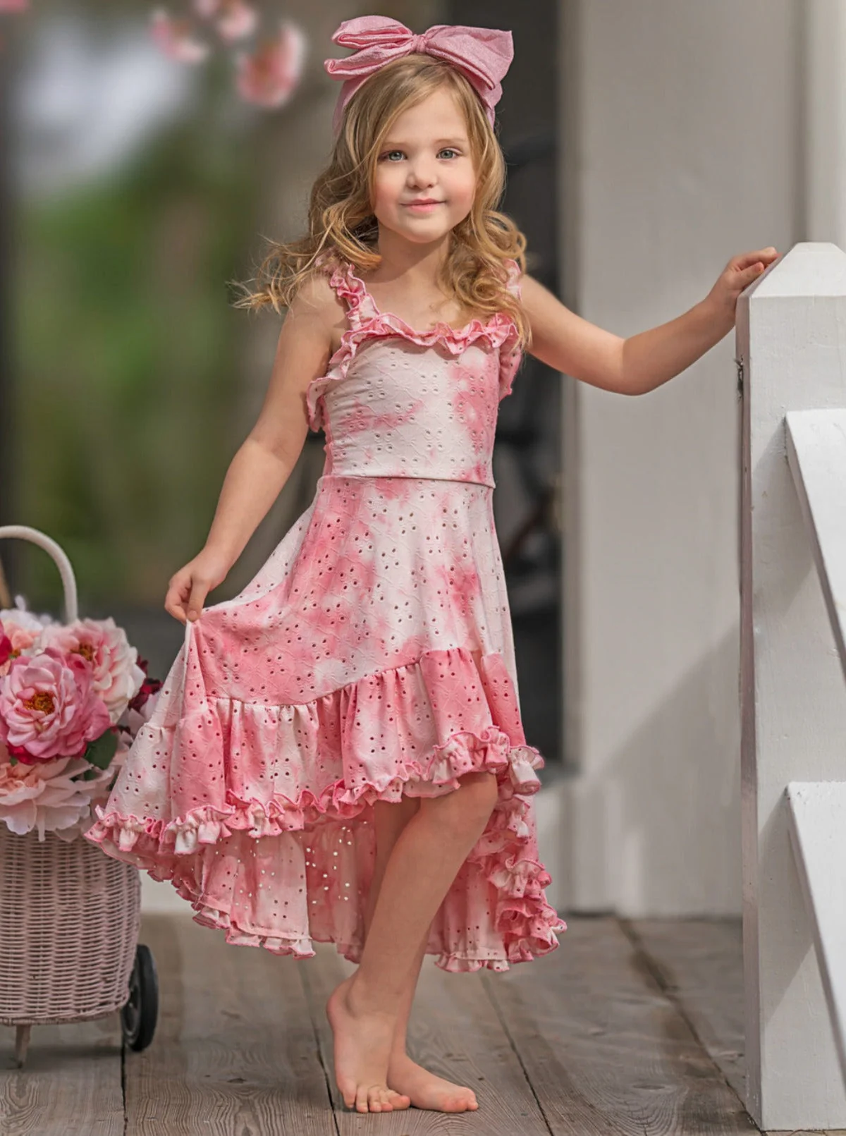 Cool-Girl Summer Tie-Dye Hi-Lo Ruffle Dress - Image 4