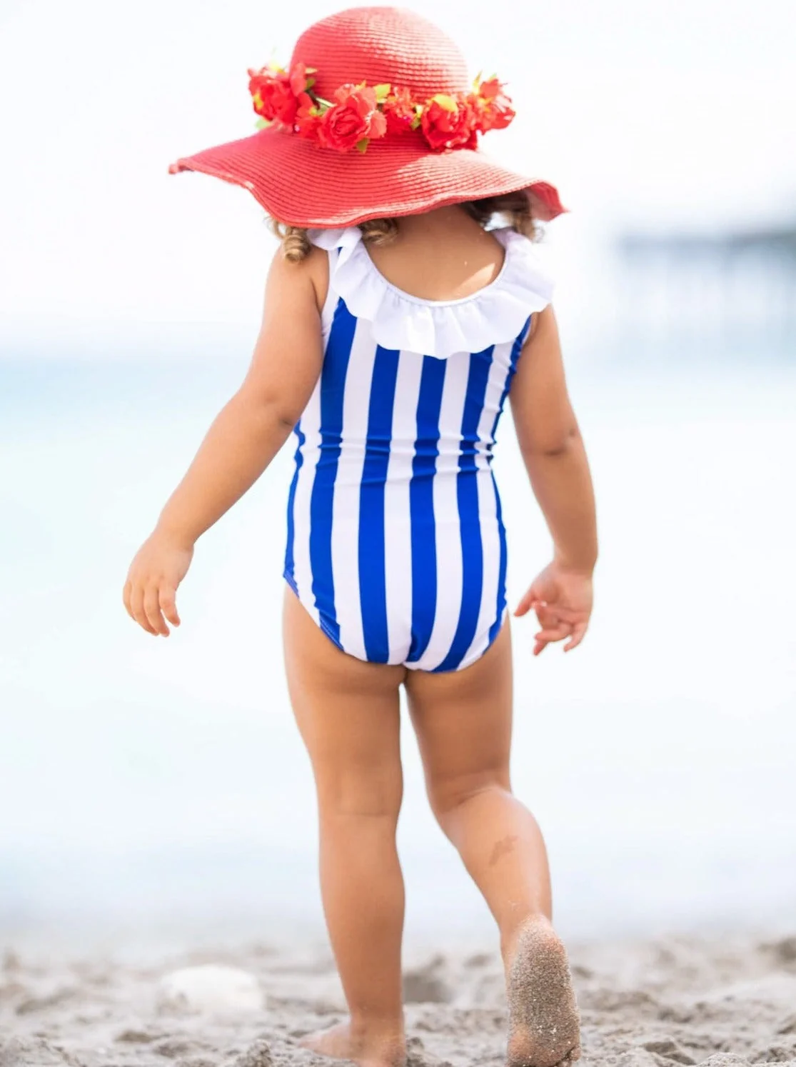 Sunbathing Diva Striped One Piece Swimsuit - Image 3