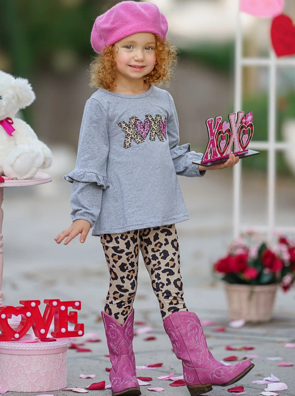 XOXO Leopard Print Legging Set - Image 3