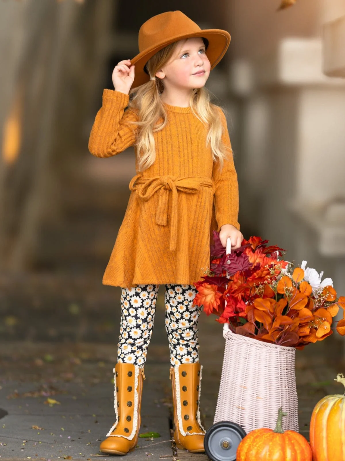 Golden Daisy Girls Top and Legging Set - Image 3