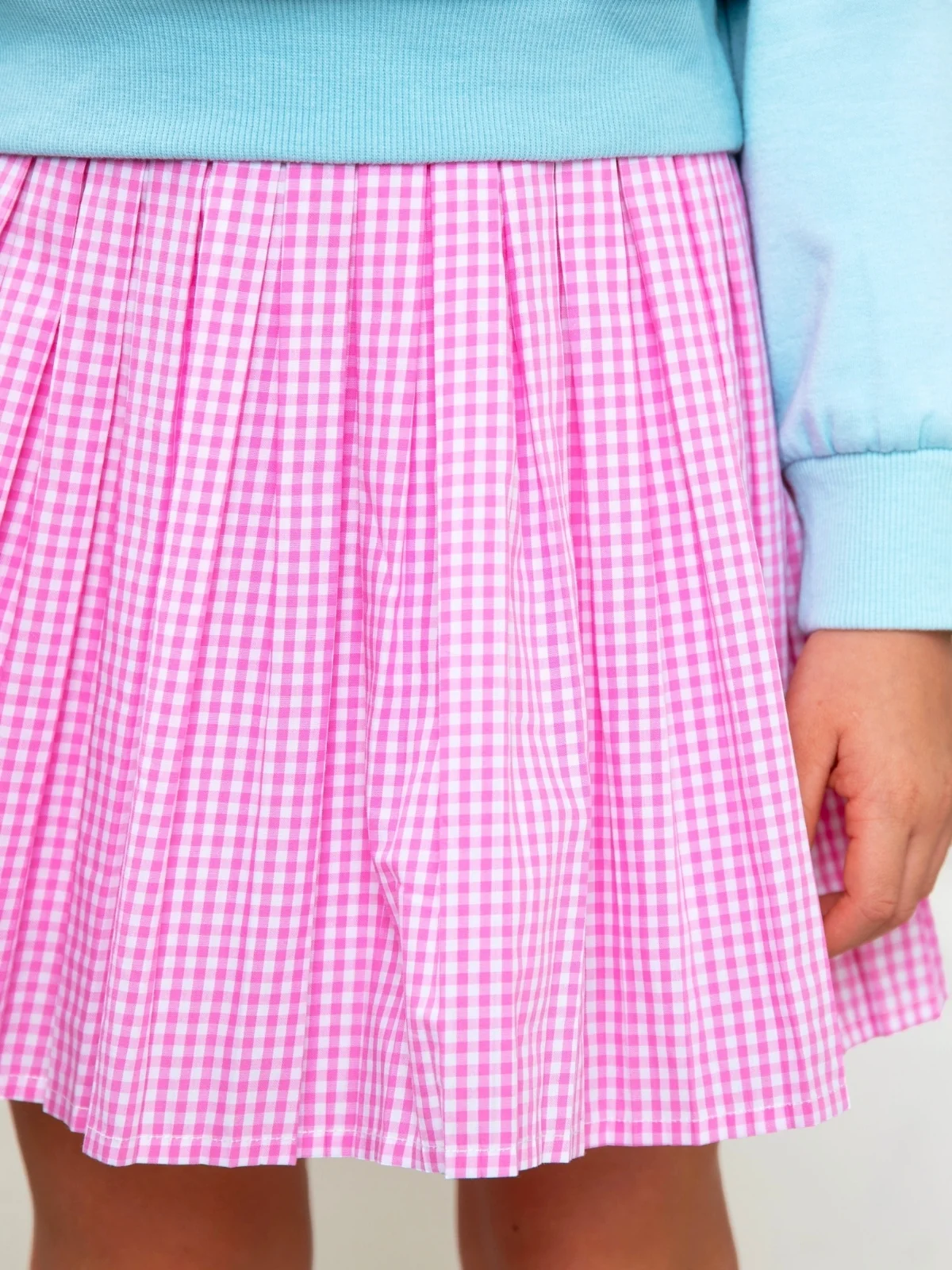 Happy School Days Sweatshirt and Gingham Skirt Set - Image 3