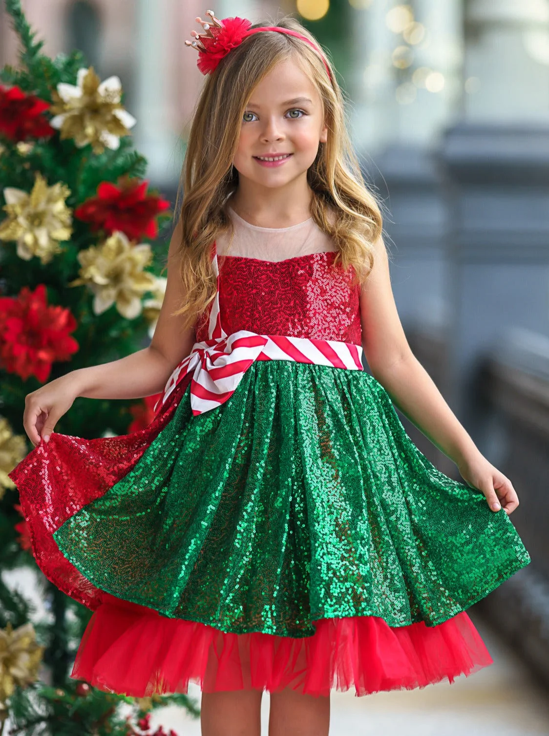 Holiday Magic Sequined Christmas Dress