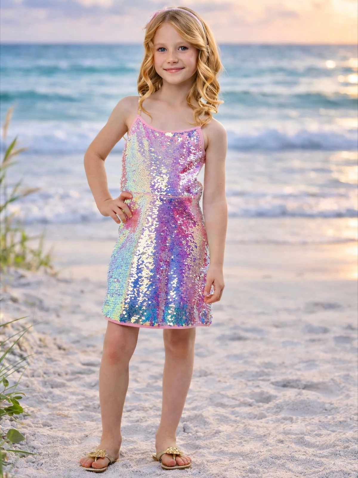 Iridescent Sparkle Sequin Tank Dress - Image 5