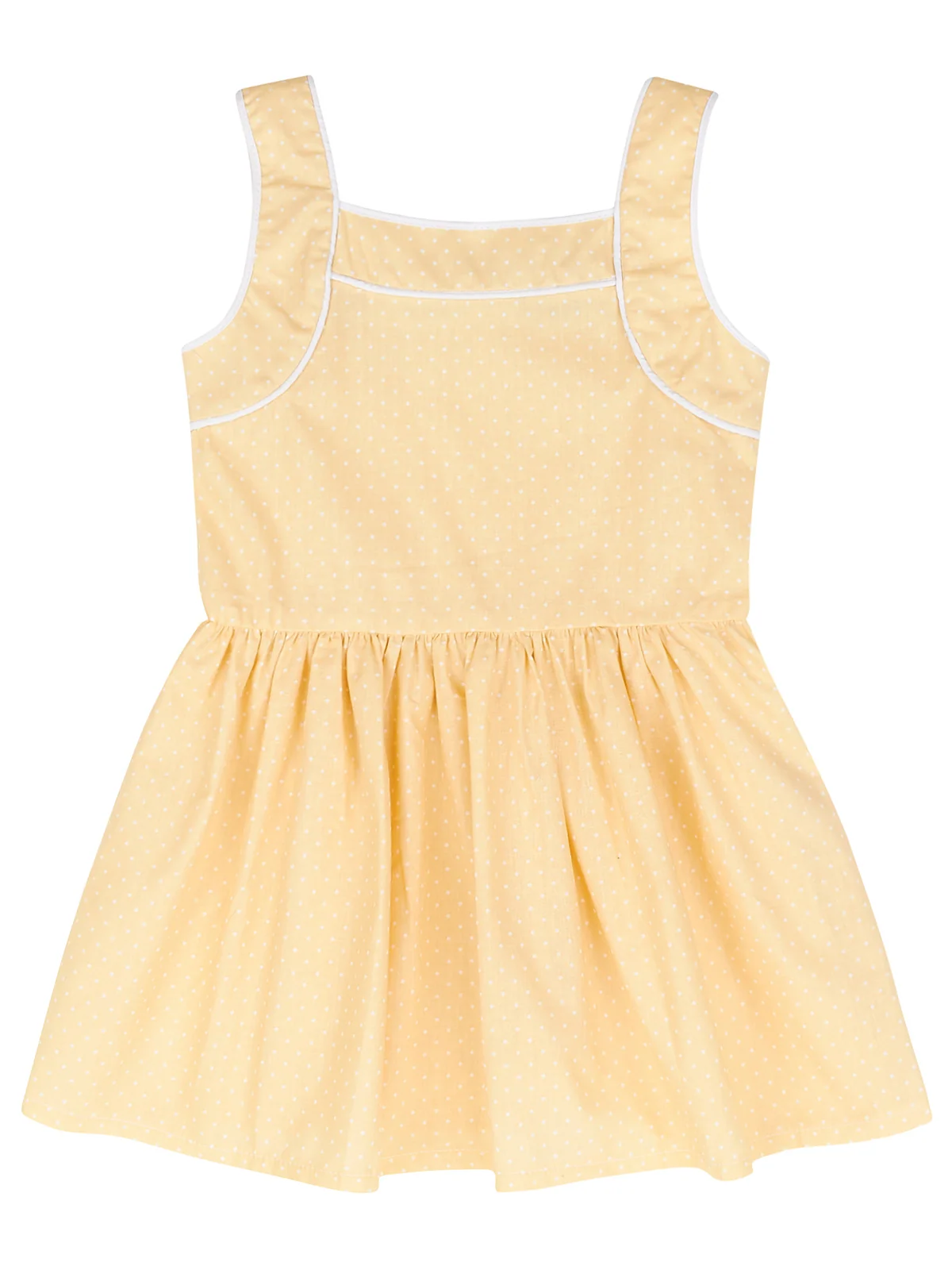 Sunny Yellow Polka Dot Mini Dress by Kids Couture - Image 3