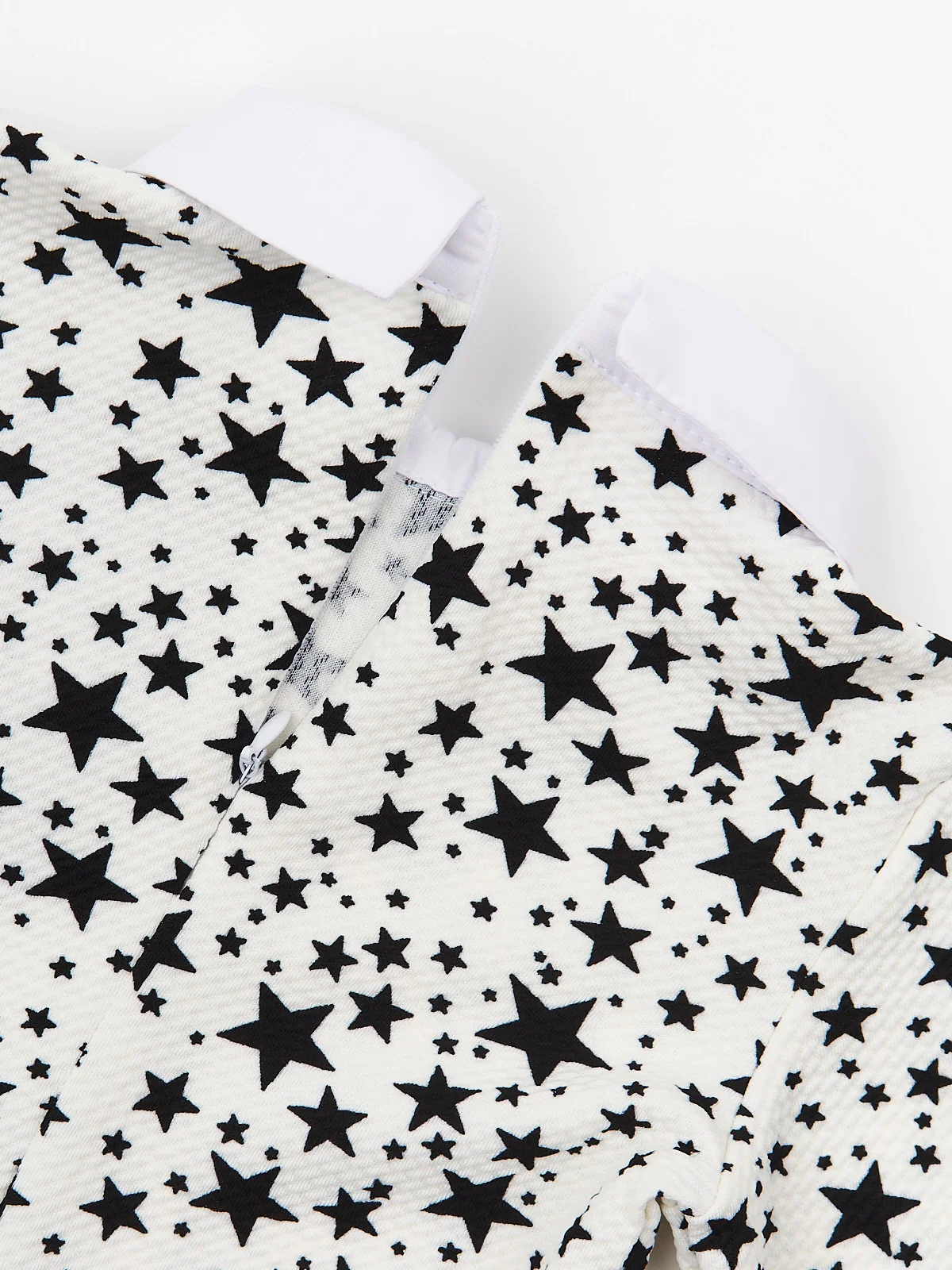 White Stellar Star Collared Dress by Kids Couture - Image 5